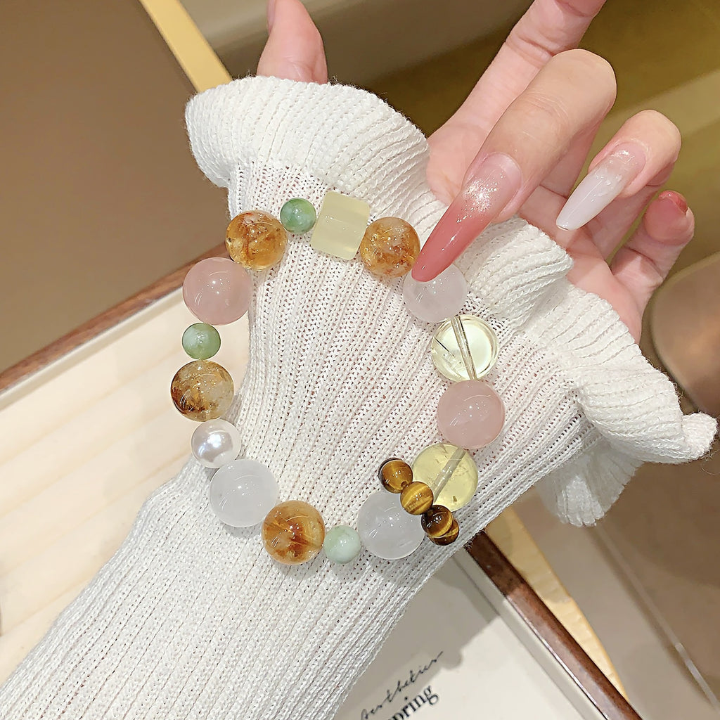 Natural Multi-Gemstone Crystal Bracelet Natural Crystal Bracelet Jewelry White Ghost Bracelet Fashion Original Design