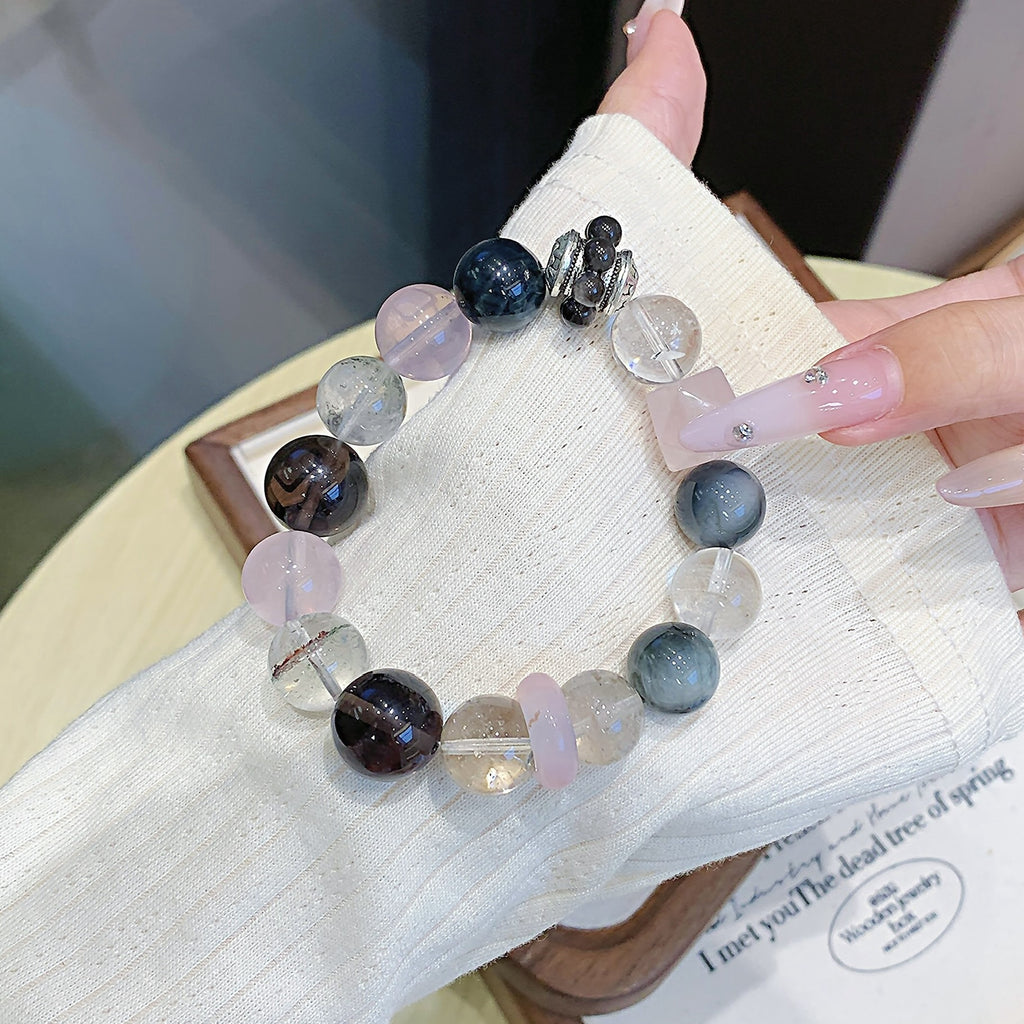 Duobao Bracelet Dopamine Rainbow Color Bracelet Light Luxury Exquisite Macaron Color Bracelet Women's Accessories Crystal Bracelet Chain
