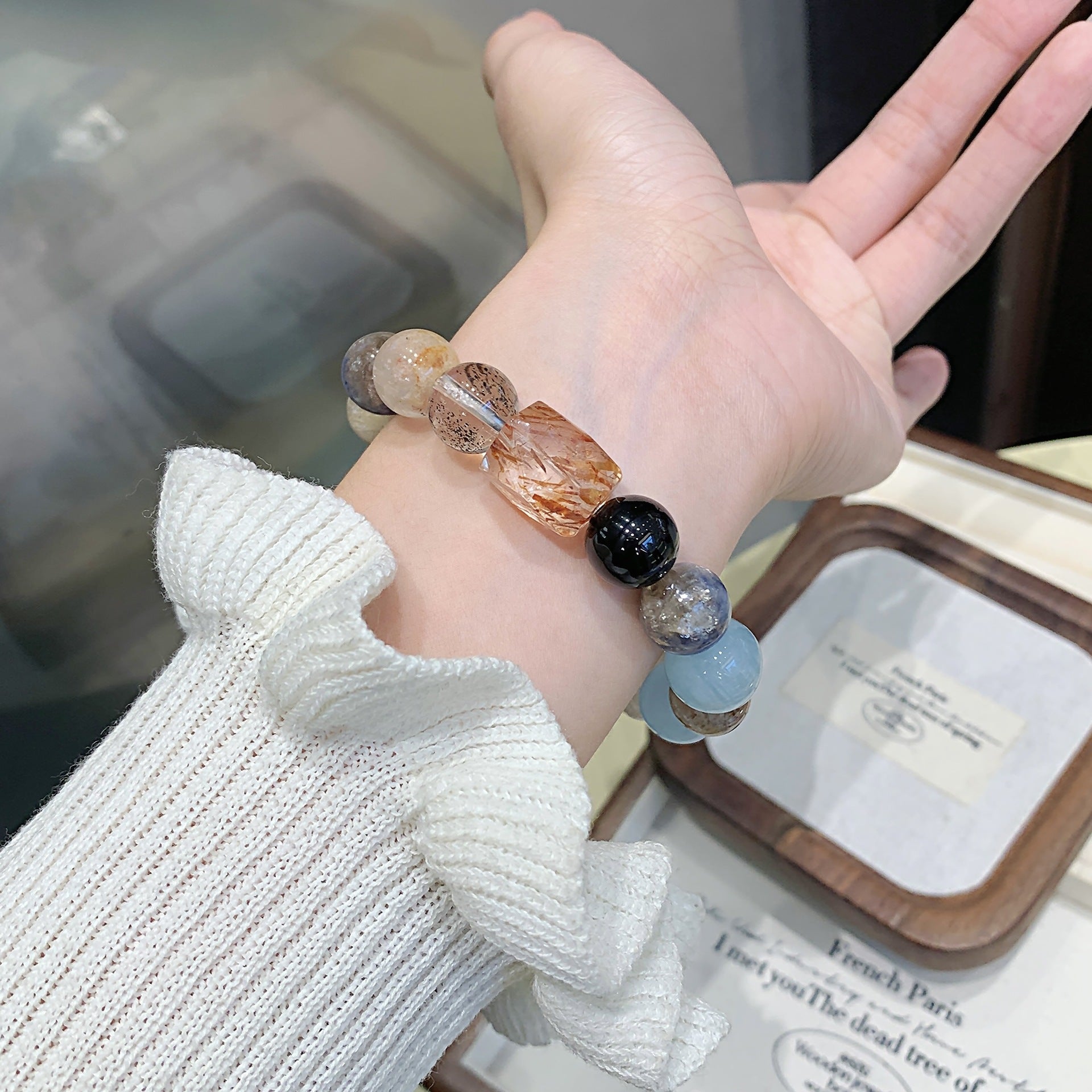 Natural Crystal Bracelet Aquamarine Series Multi-Gemstone Crystal Strand Hot-Selling Accessories diy Aquamarine Crystal Bracelet