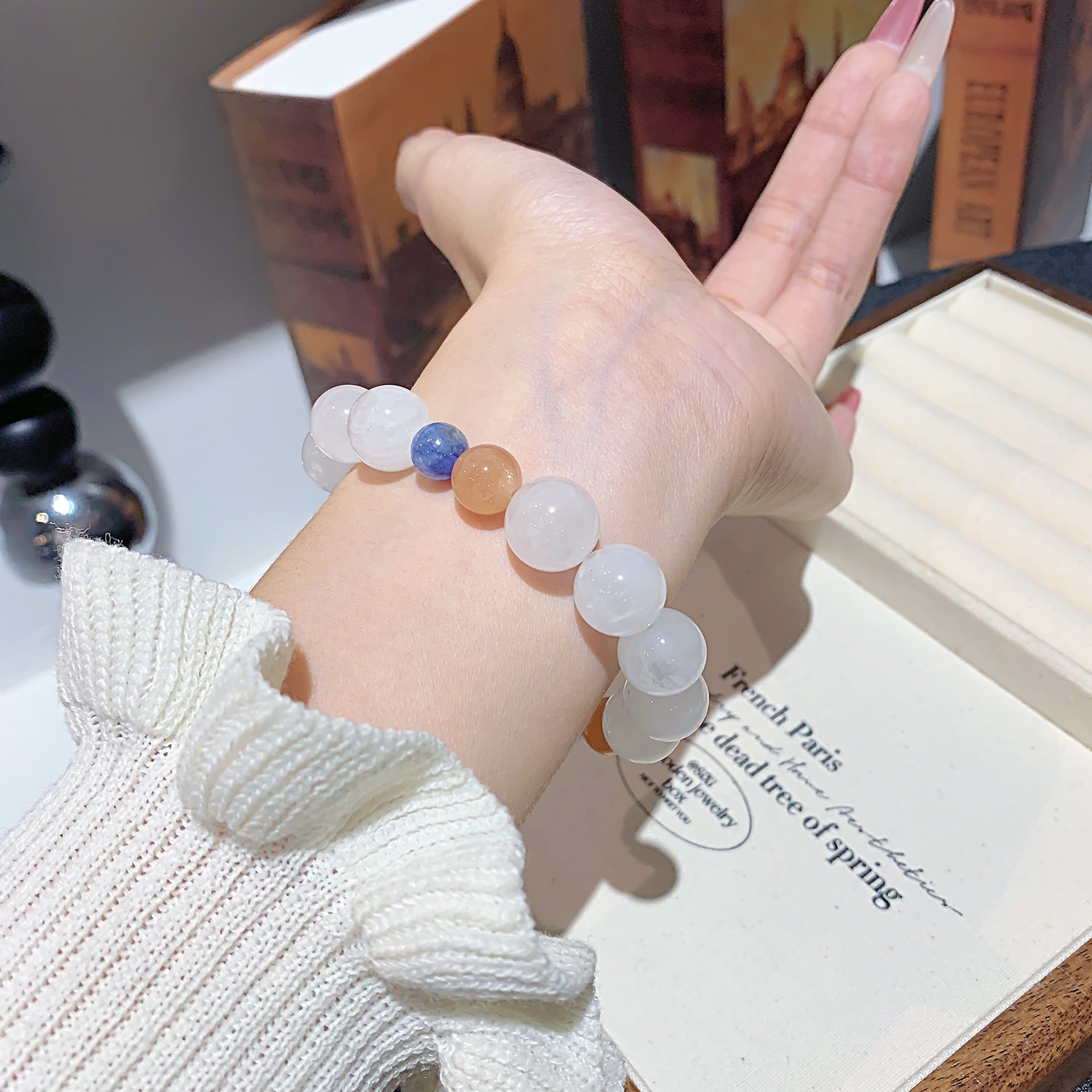 Natural White Phantom Crystal Bracelet Cross-border Hot-Selling Bestsellers diy Jewelry Bracelet Multi-Gemstone Bracelet Crystal Bracelet