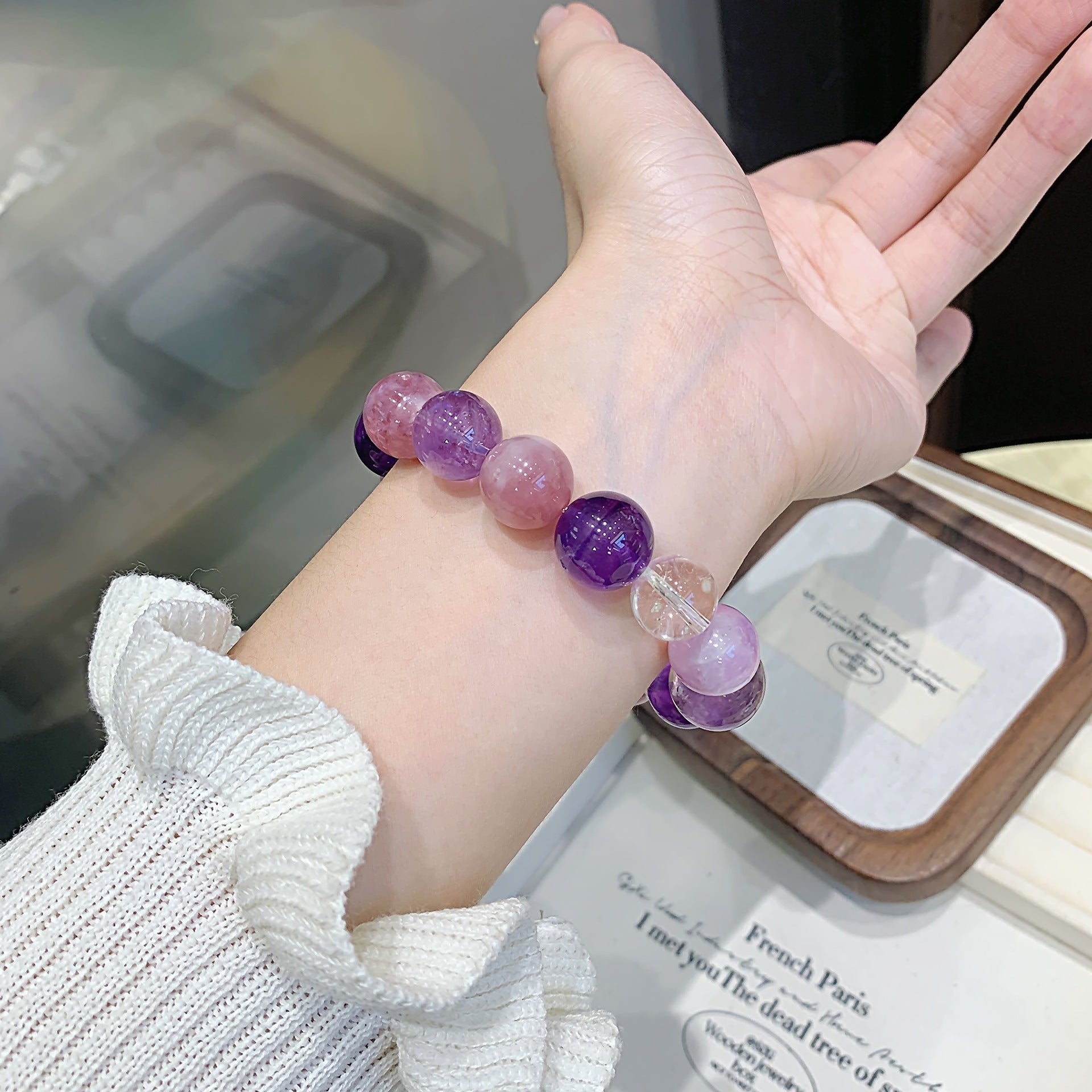 Original Design Crystal Bracelet diy High-end Natural Crystal Bracelet Hot-Selling Hand Jewelry Amethyst Bracelet