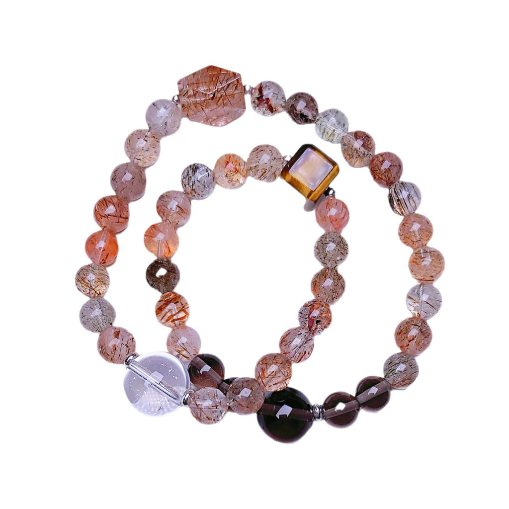 Natural Crystal Black Gold Super Bracelet Original Design Large Particle High-grade Natural Crystal Wholesale Crystal String Double Circle