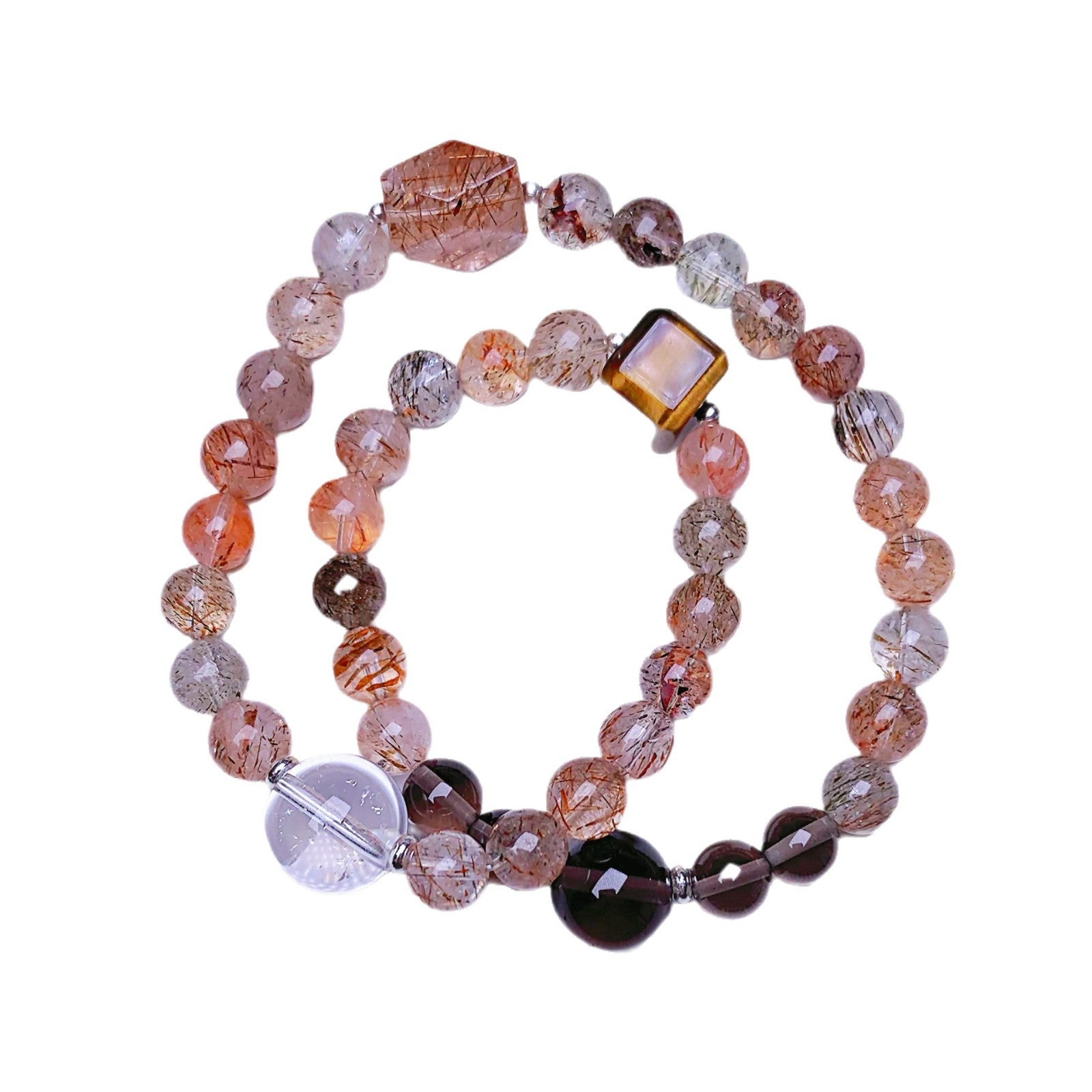 Natural Crystal Black Gold Super Bracelet Original Design Large Particle High-grade Natural Crystal Wholesale Crystal String Double Circle