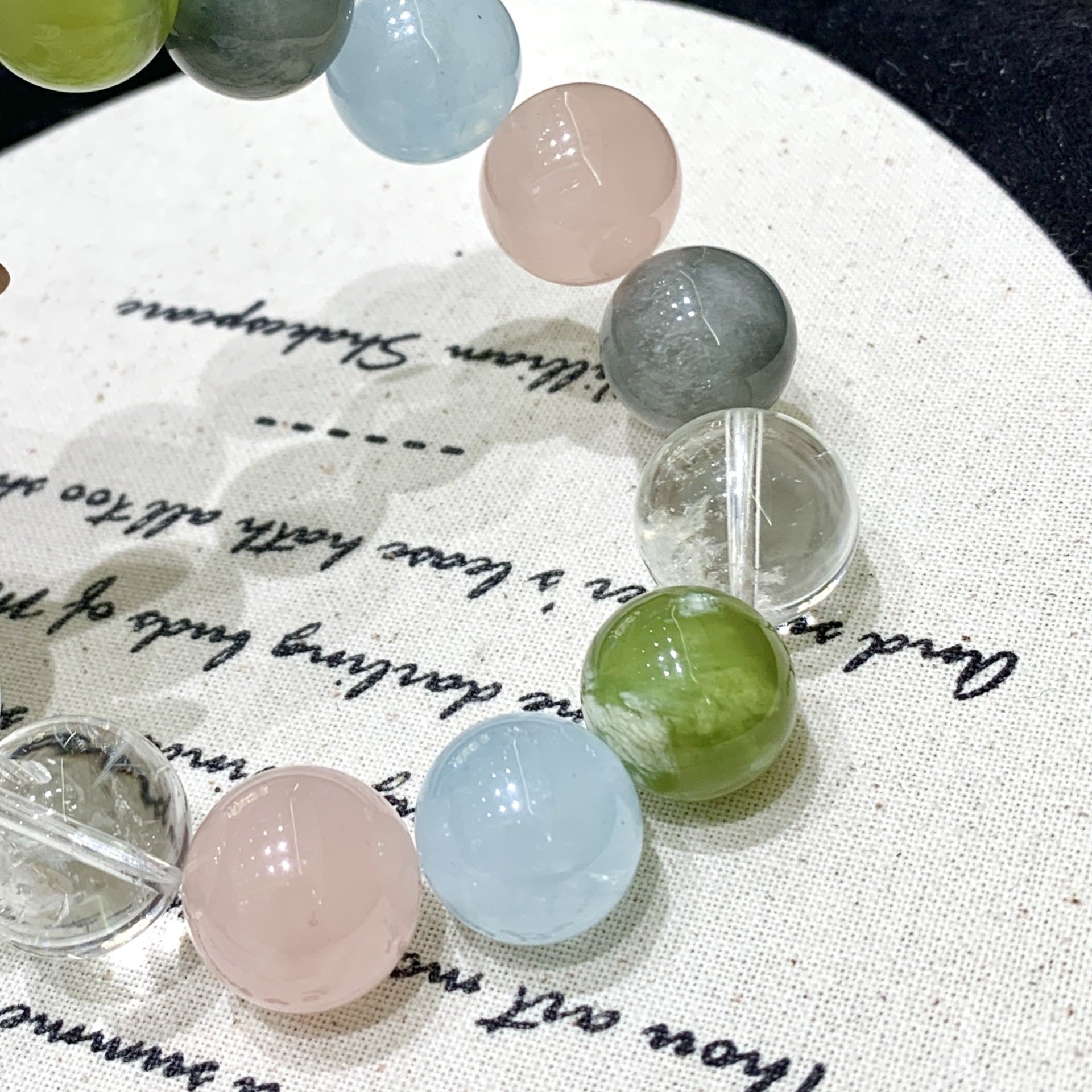 Gentle Pink Series DaZuobao Natural Pink Crystal Bracelet Large Particle Aquamarine White Crystal Women's Jewelry String