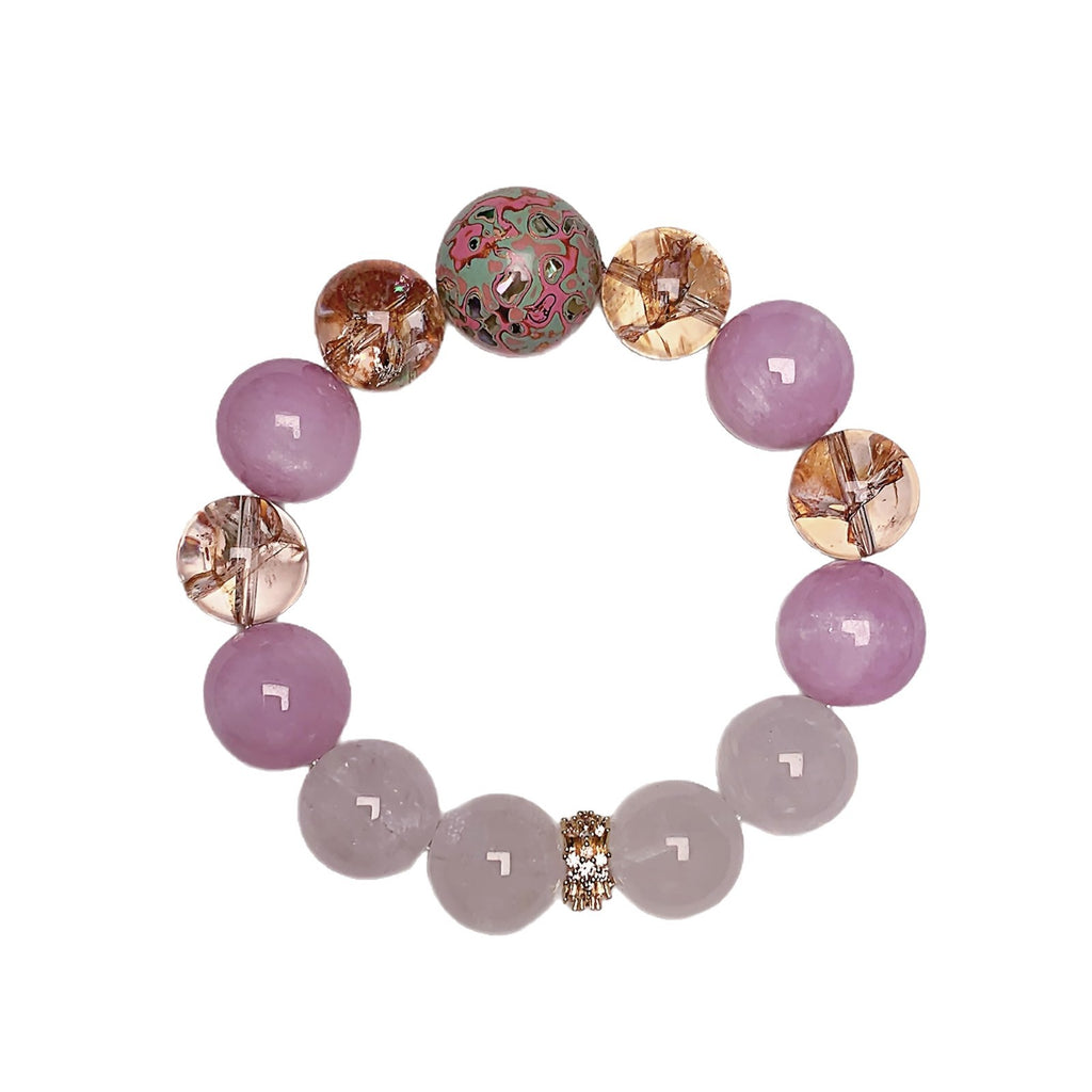 Natural Crystal Bracelet Natural Crystal Bracelet Cross-border hot Handmade Beaded Jewelry Purple Spodumene Multi-Gemstone Crystal Bracelet