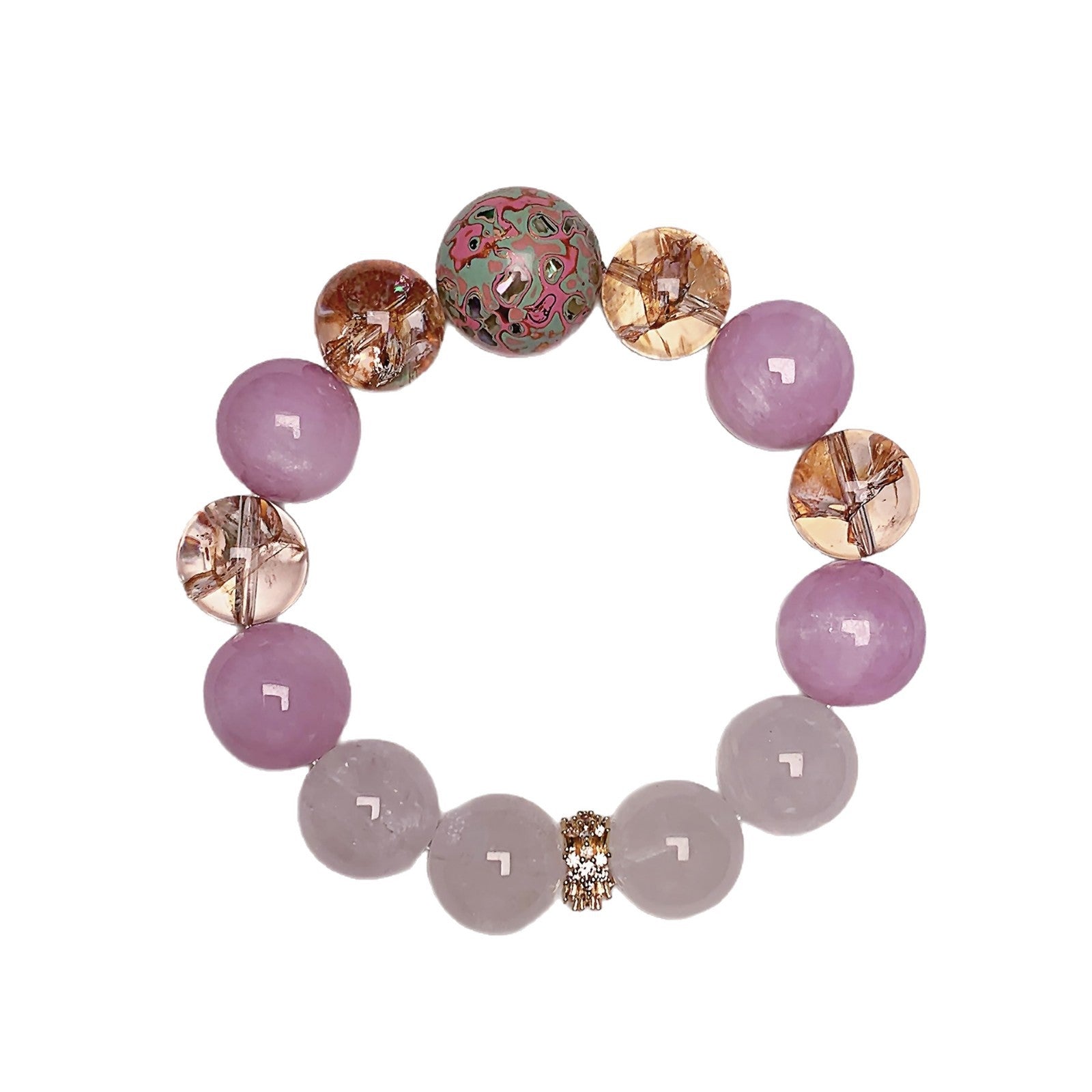 Natural Crystal Bracelet Natural Crystal Bracelet Cross-border hot Handmade Beaded Jewelry Purple Spodumene Multi-Gemstone Crystal Bracelet