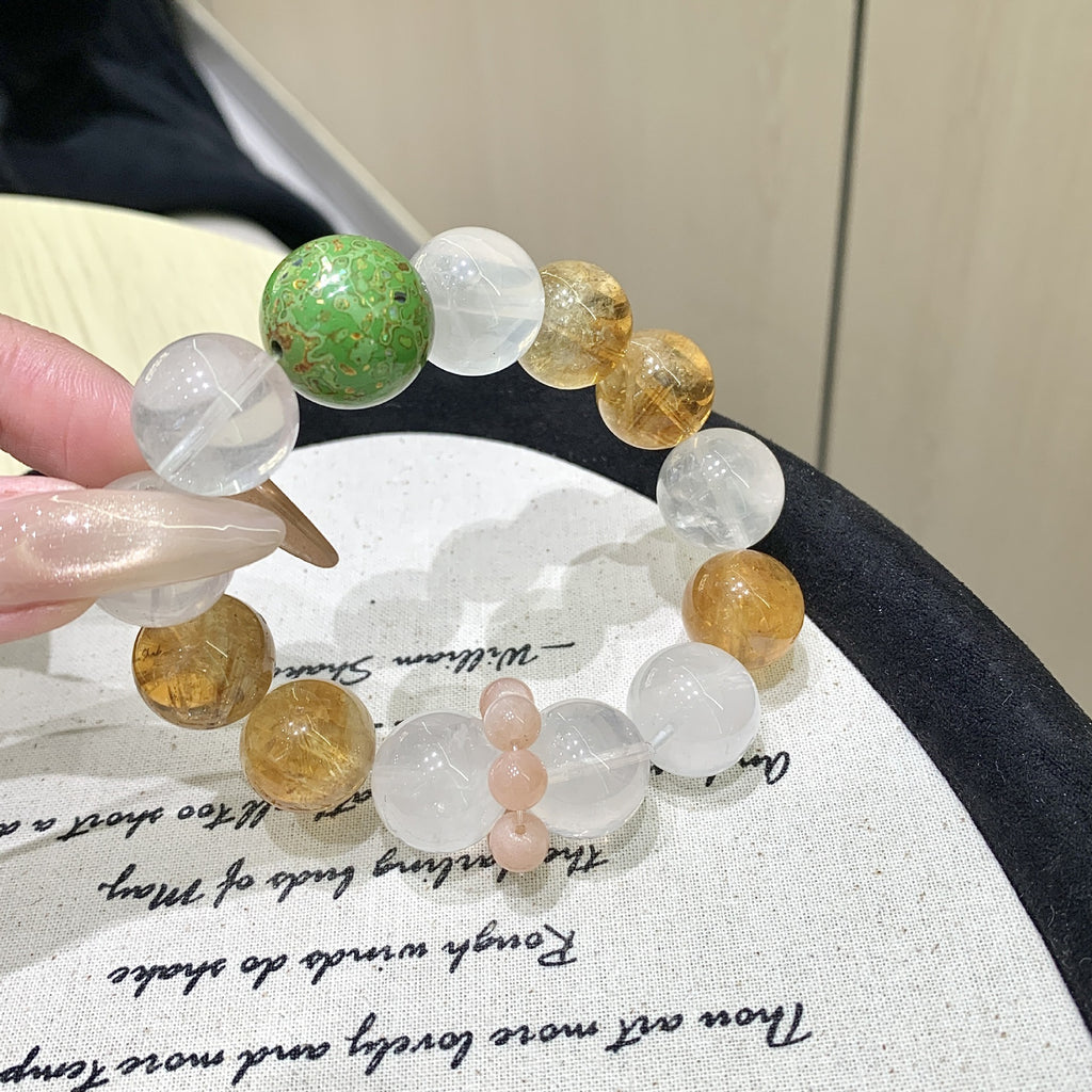 Yellow Pagoda Crystal Natural Crystal Bracelet Winter New Multi-Gemstone Crystal Bracelet Hot-Selling Hand Jewelry Crystal Bracelet