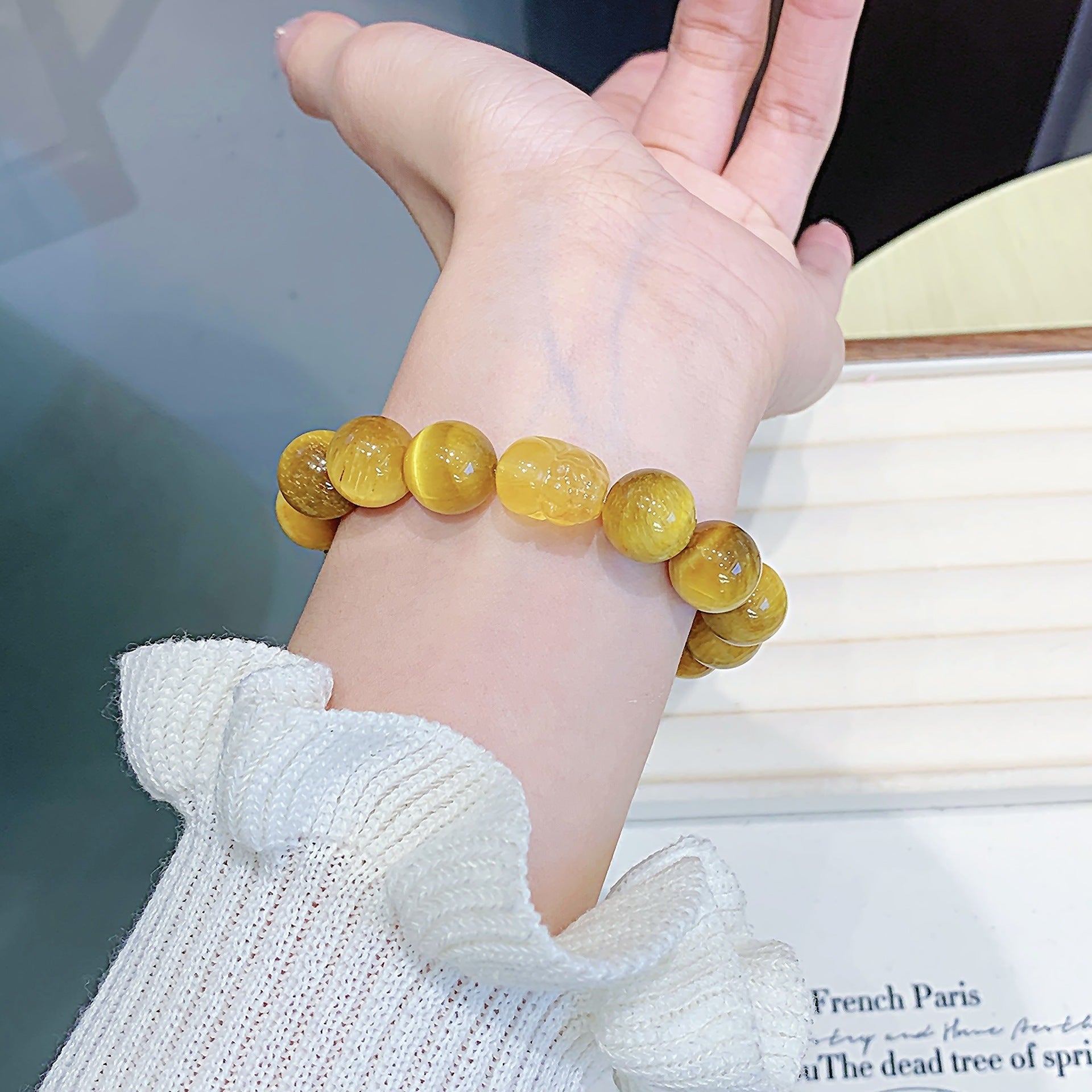 Yellow Tiger Eye Crystal Bracelet Yellow Tiger Eye Bracelet High-Quality Factory Wholesale Natural Crystal Jewelry Live Streaming Dropshipping