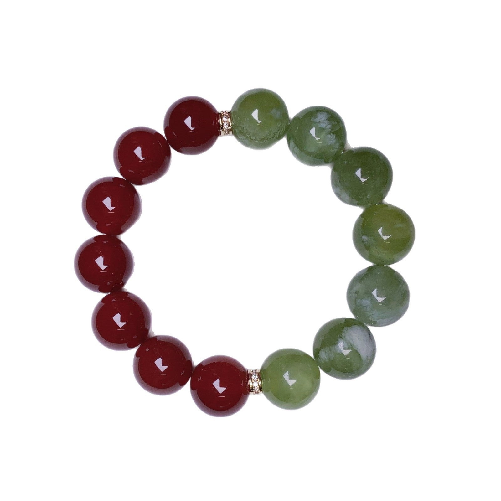 New Round Bead Xiu Jade Bracelet Women's Matching Retro Style Agate Bracelet Light Clear Water Xi Jade Bracelet Jewelry Gift