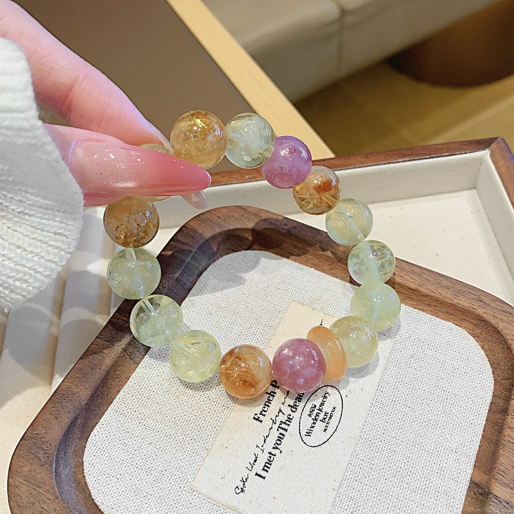 Natural Lemon Crystal Jewelry Bracelet Original Design Bracelet Fashion Bracelet diy Natural Crystal Multi-Gemstone Bracelet