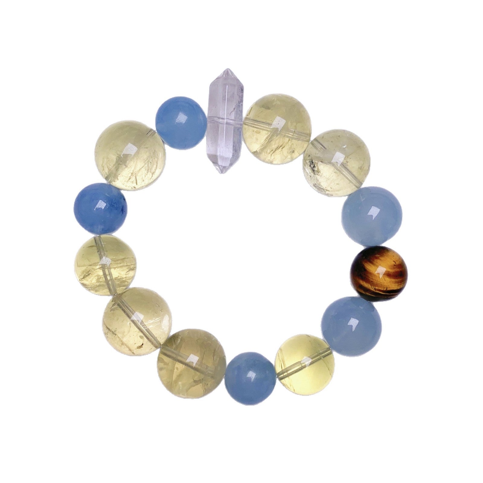 Fairy Tale Aquamarine Yellow Pagoda Gold Crystal Bracelet Light Luxury Niche High-End Crystal Chain Valentine's Day Gift Bracelet