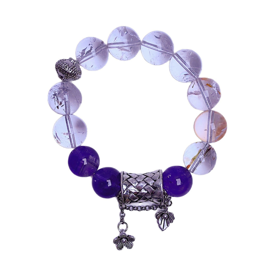 Natural White Crystal Agate Mixed Bracelet Original Design Sweet Style Bracelet High-end Exquisite Jewelry Gift