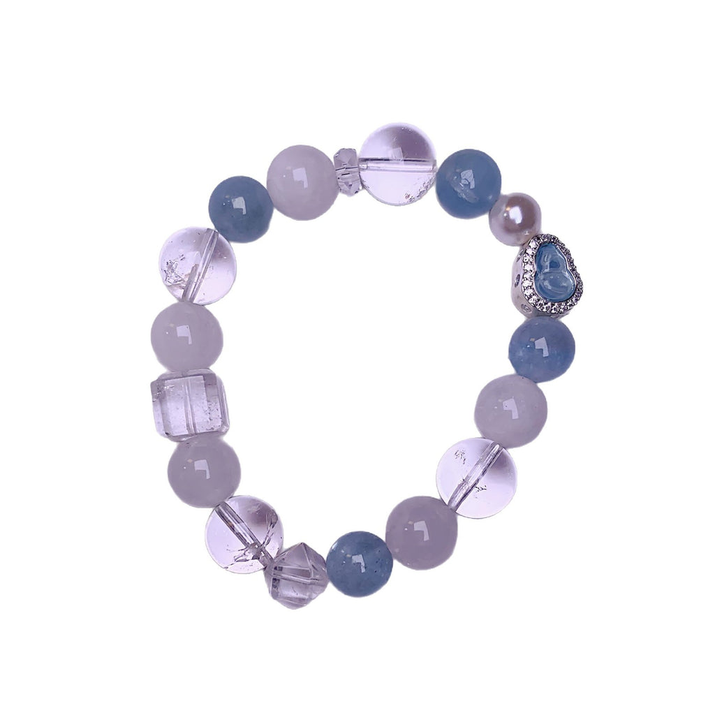 Original Design Multi-Gem Bracelet White Crystal Beaded Bracelet Women's Crystal Bracelet Jewelry Aquamarine Crystal Bracelet