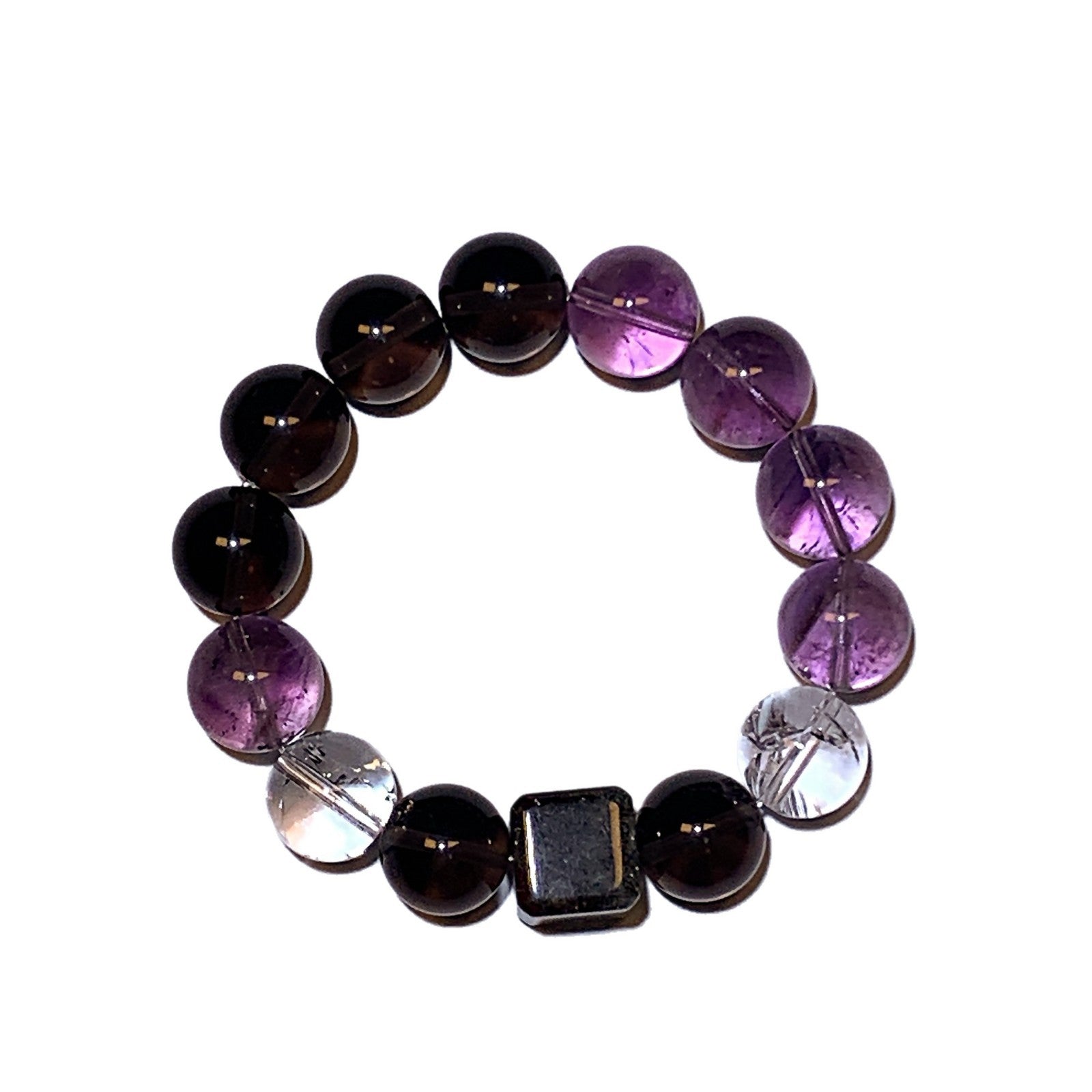 Nine Purple Fire Bracelet Amethyst Purple Phantom Design Natural Gemstone DIY Bracelet Amethyst Multi-Gemstone Bracelet