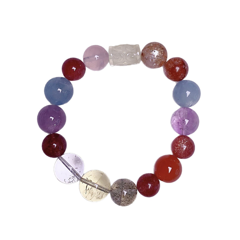 Natural Strawberry Quartz Jewelry Bracelet Original Niche Design Fashion diy Bracelet Natural Multi-Gemstone Crystal Bracelet