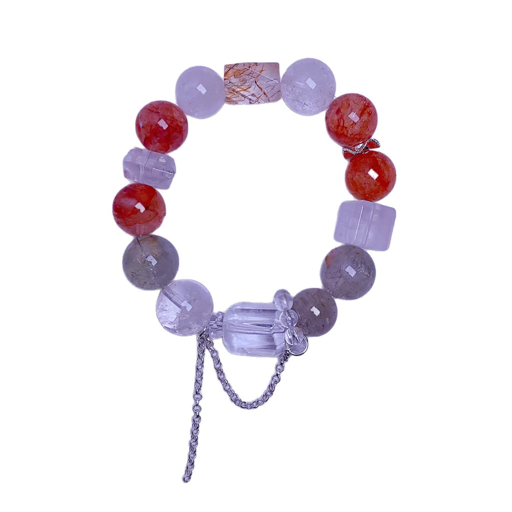 Natural Crystal Popular Bracelet Jewelry Red Glue Flower Crystal Bracelet diy Crystal Jewelry Wholesale Jewelry Factory