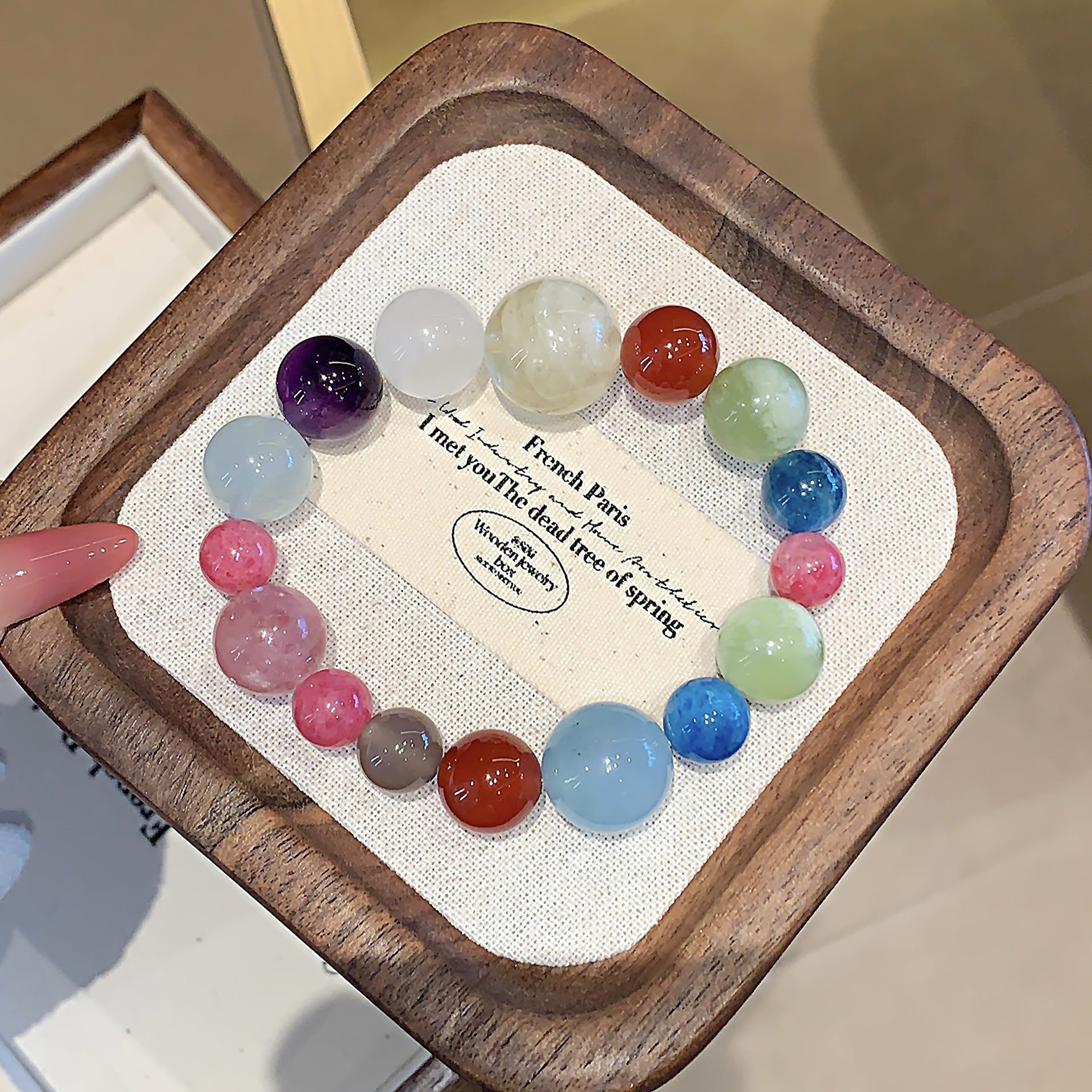 Sweet and Fresh Colorful Beaded Bracelet diy Handmade Beaded Niche Bracelet Xiuyu Natural Crystal Bracelet