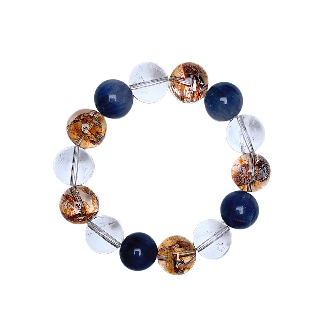 Natural White Crystal Bracelet Pair with Gold Foil Explosion Original Design New Cross-Border Hot-Selling Bracelet Crystal Bracelet