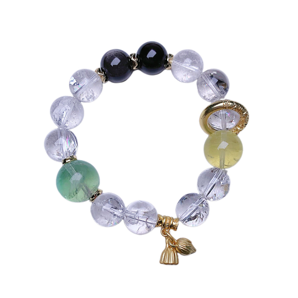 Natural White Assai White Crystal Bracelet Beaded Bracelet diy Natural Crystal Hot-Selling Jewelry Jewelry Crystal Factory