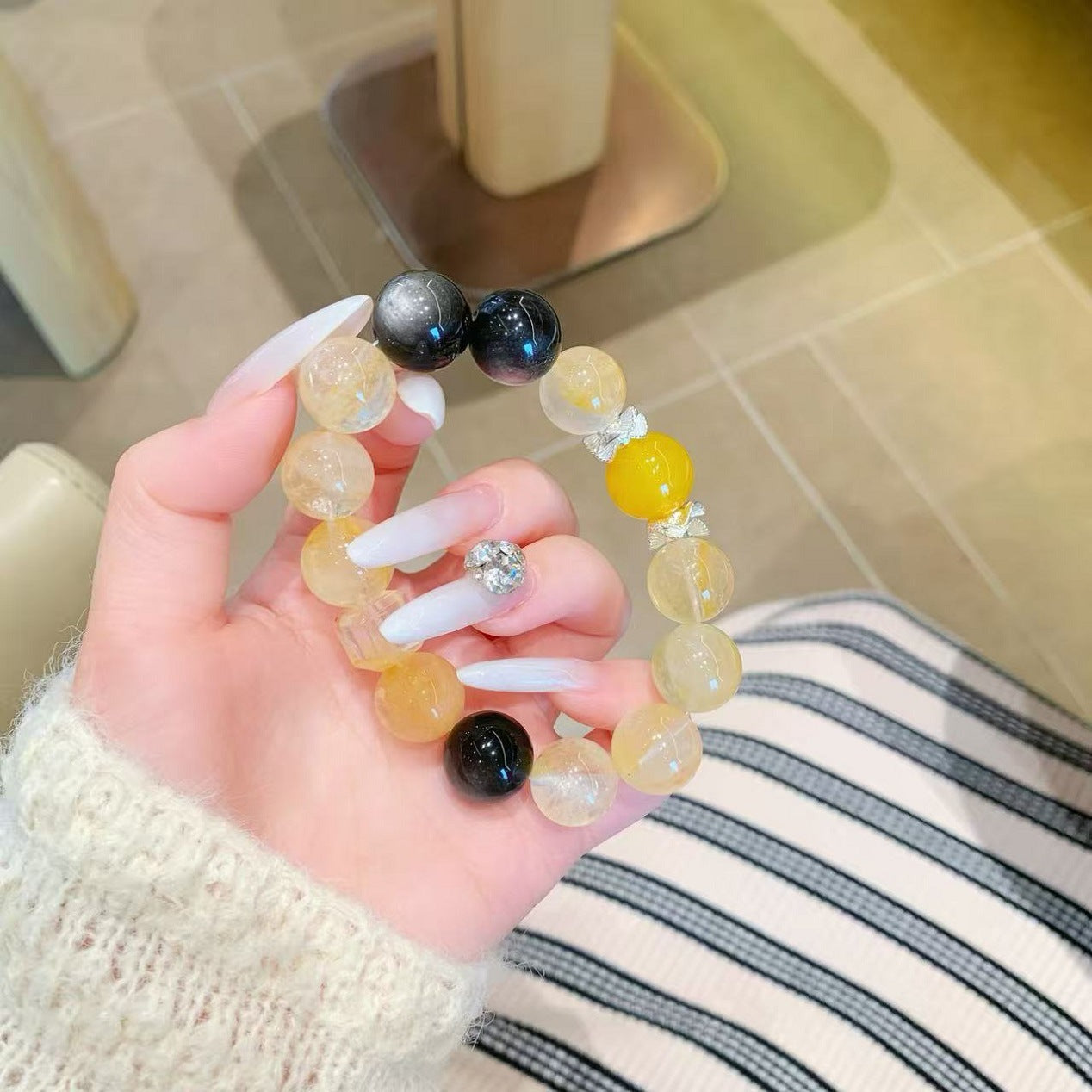 【Jinba Comprehensive】Natural Yellow Gum Flower Bracelet Minimalist Luxury Bracelet Jewelry Crystal Bracelet