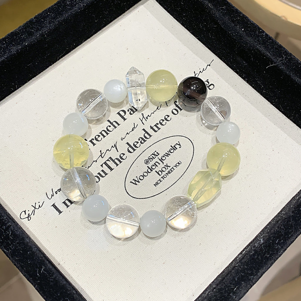 Monet Garden Series Multi-Gem Bracelet Dopamine Rainbow Color Bracelet Luxurious and exquisite high-value lemon crystal bracelet