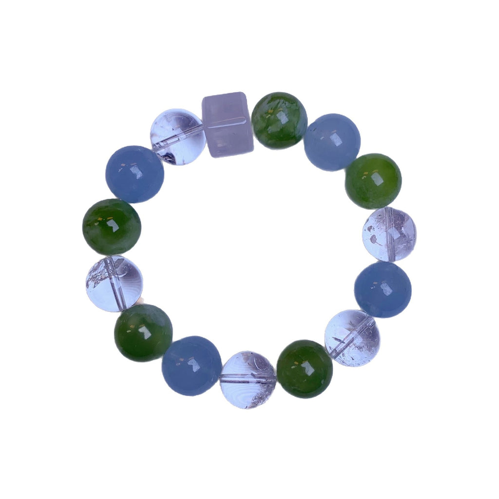 Natural Aquamarine Single Loop Bracelet Fashion Bracelet Original Design for Women Ketang Wholesale Jewelry Crystal Bracelets