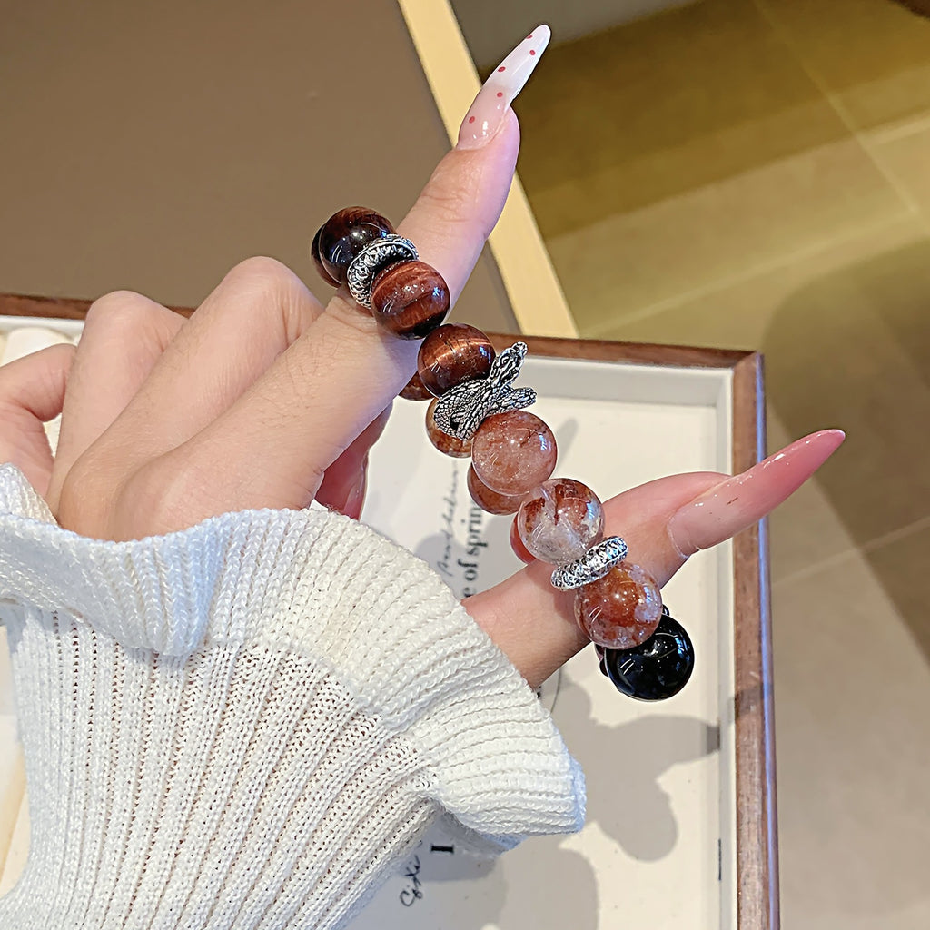 Red Tiger Eye Crystal Bracelet diy Luxury High-End Bracelet Natural Crystal Bracelet Hot-Selling Jewelry Crystal Bracelet