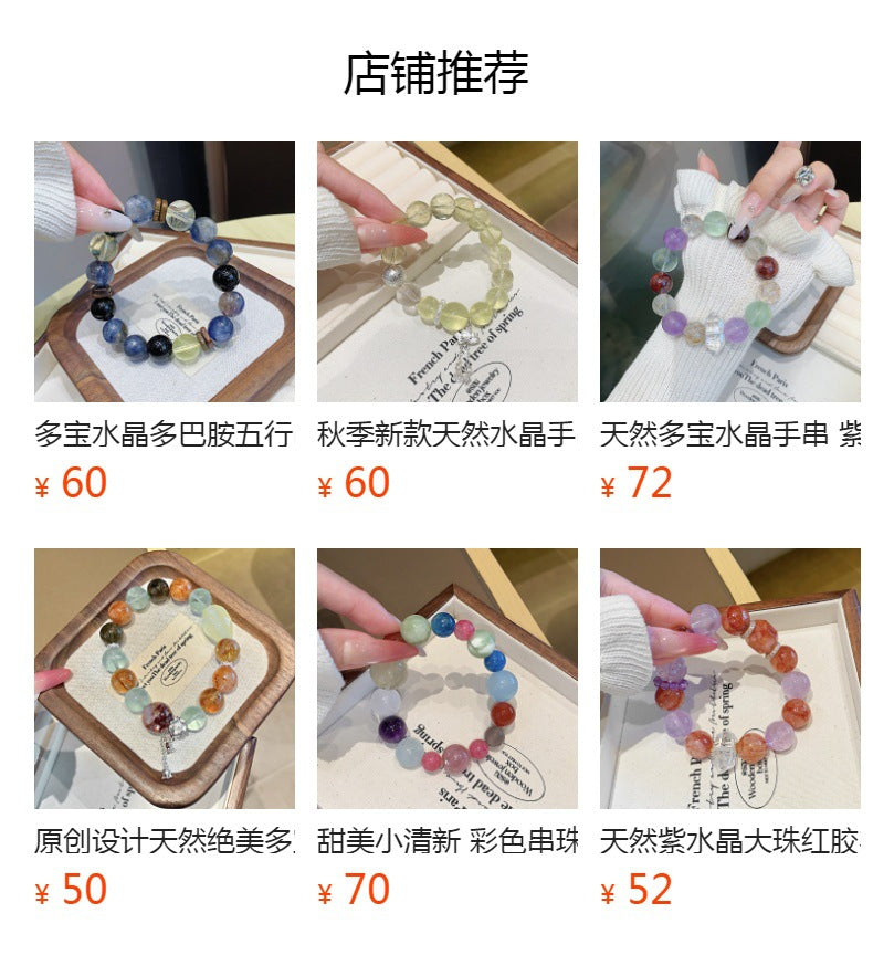 Natural Crystal Green Fluorite Bracelet Jewelry Handmade Beaded Natural Crystal Bracelet Crystal Bracelet Factory Ketang