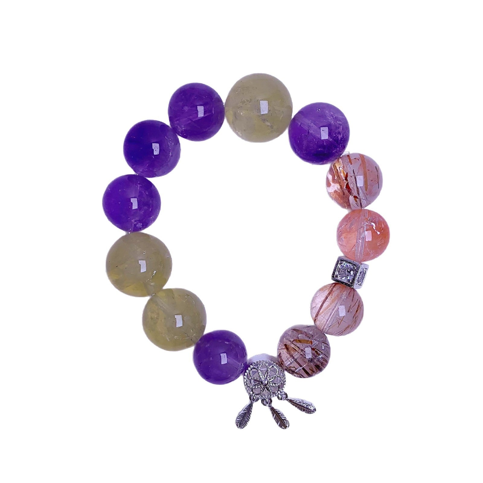 Natural Crystal Jewelry Bracelet Amethyst Lemon Crystal Bracelet Factory Wholesale Luxurious and High-End Feel Bracelet