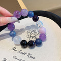 Kyanite Crystal Bracelet diy Paired with Purple Mica Natural Crystal Hand Jewelry String Hot Style Accessories Crystal Bracelet