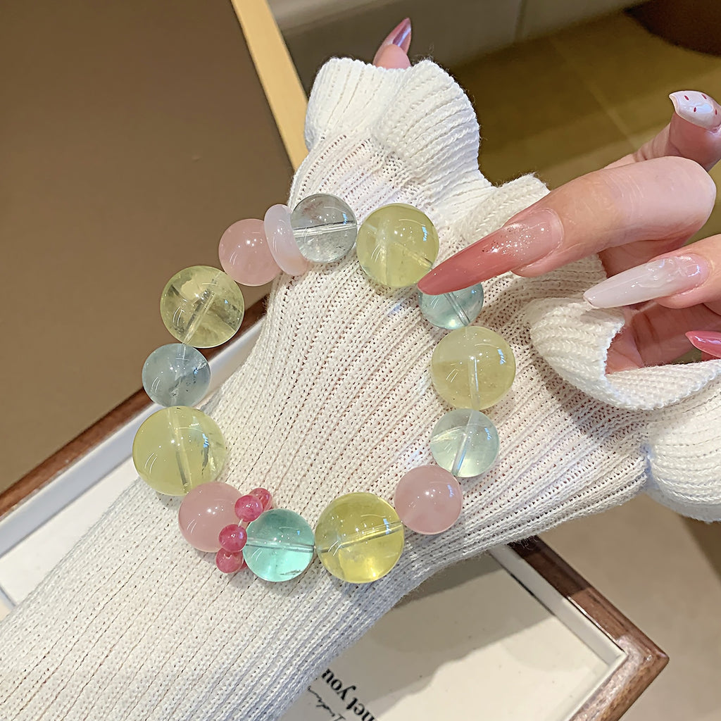 Duobao Natural Crystal Bracelet TikTok Xiaohongshu Live Supply Hot-Selling Crystal Bracelet Jewelry Rose Quartz Bracelet
