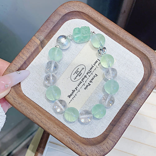 Green Fluorite Bracelet for Women Simple and Versatile Crystal Bracelet Natural Crystal Bracelet Hot Item diy Crystal Jewelry