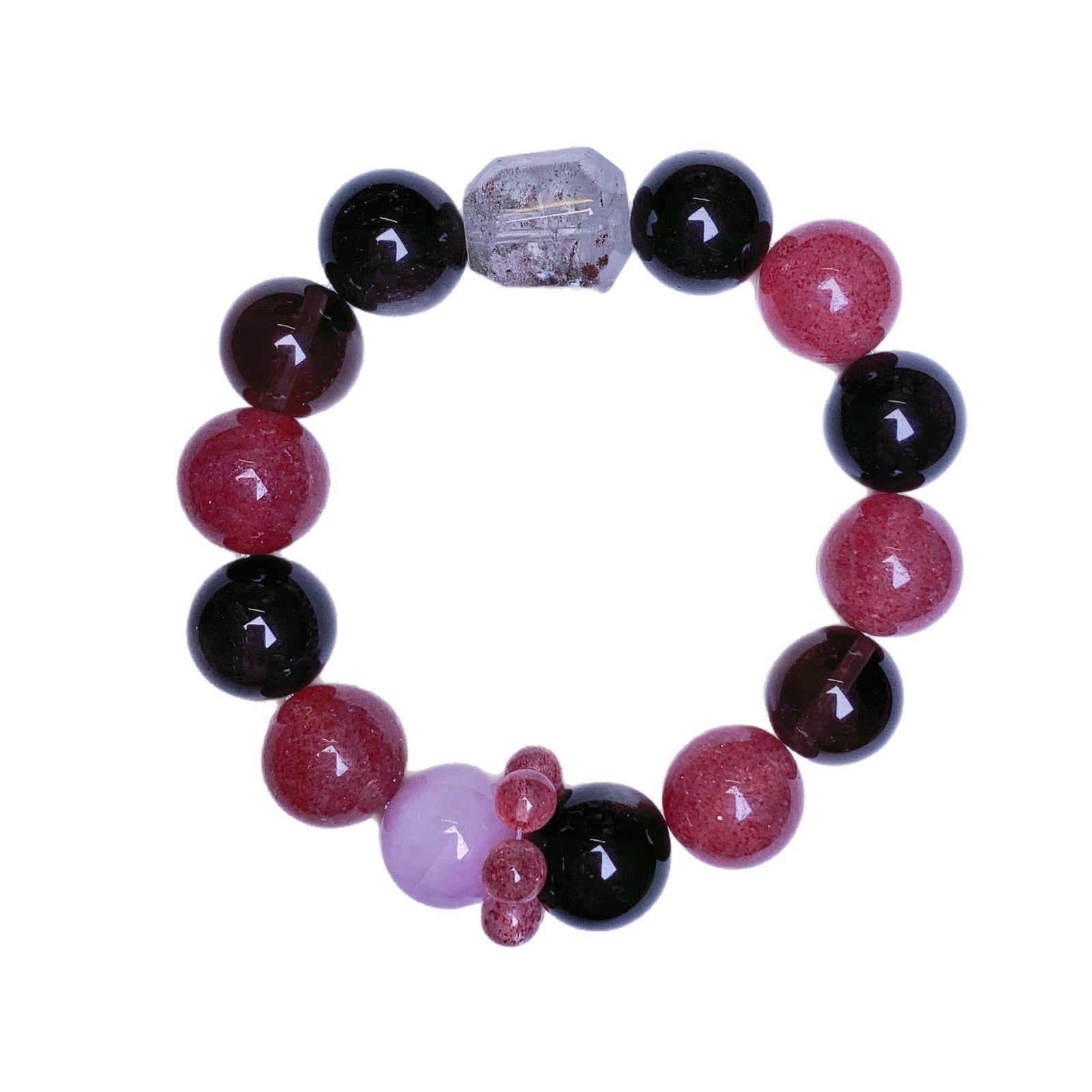 Silver Obsidian Crystal Bracelet Women's Glass Bead Gold Tiger Eye Stone Bracelet New Chinese Style High-Value Versatile Beaded