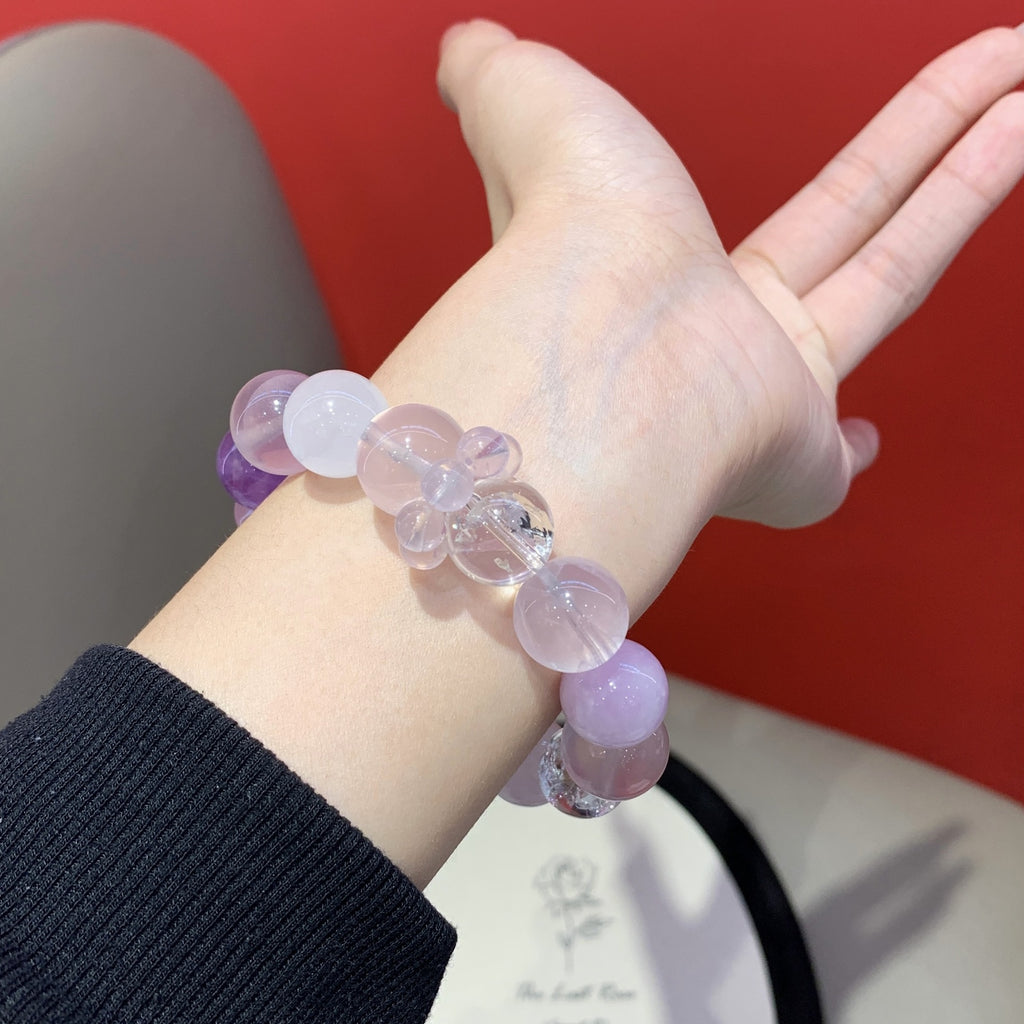 Original Design Natural Crystal Large Particle Multi-Gem Bracelet13mm Large Bead Bracelet Manufacturer Direct Wholesale