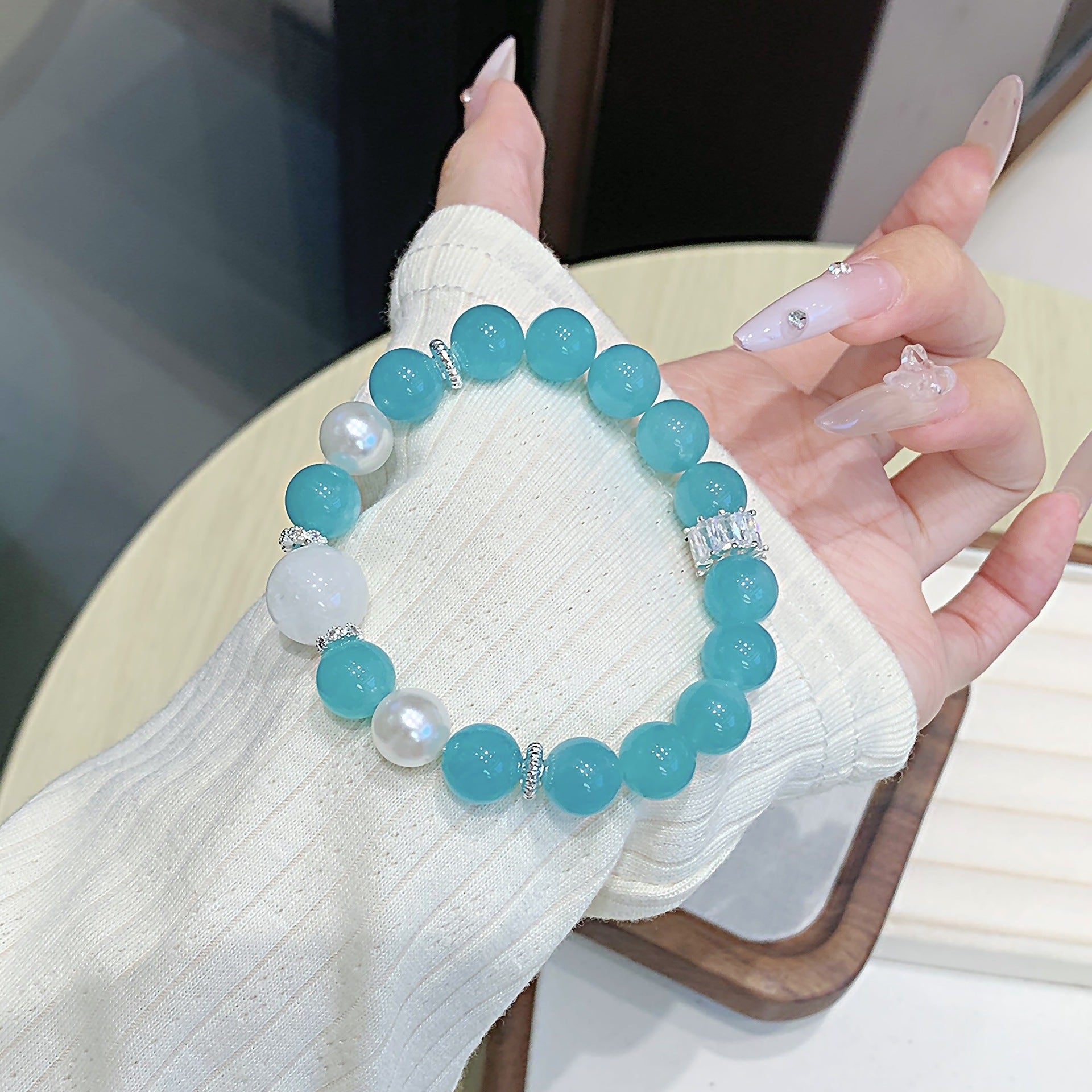 Amazonite Bracelet with Beads Natural Crystal Bracelet Jewelry Wholesale Factory for Artificial Bracelets Natural Crystal Loose Beads