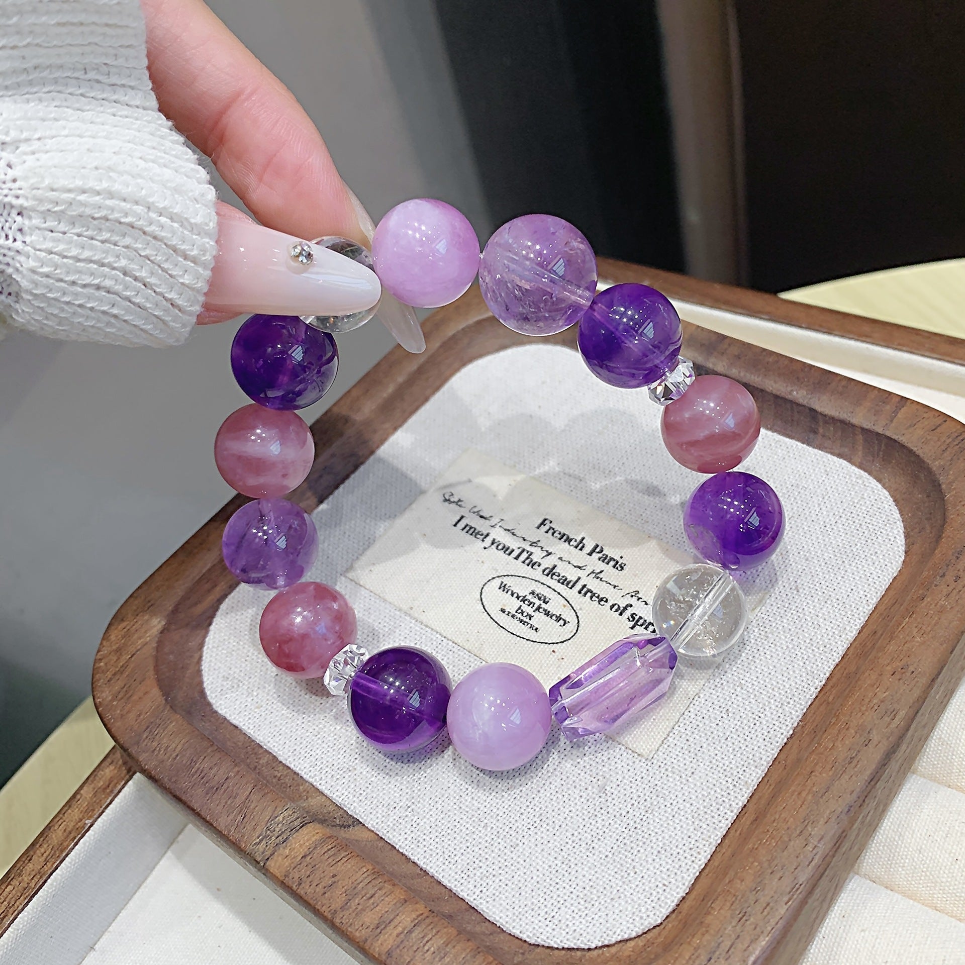 Original Design Crystal Bracelet diy High-end Natural Crystal Bracelet Hot-Selling Hand Jewelry Amethyst Bracelet