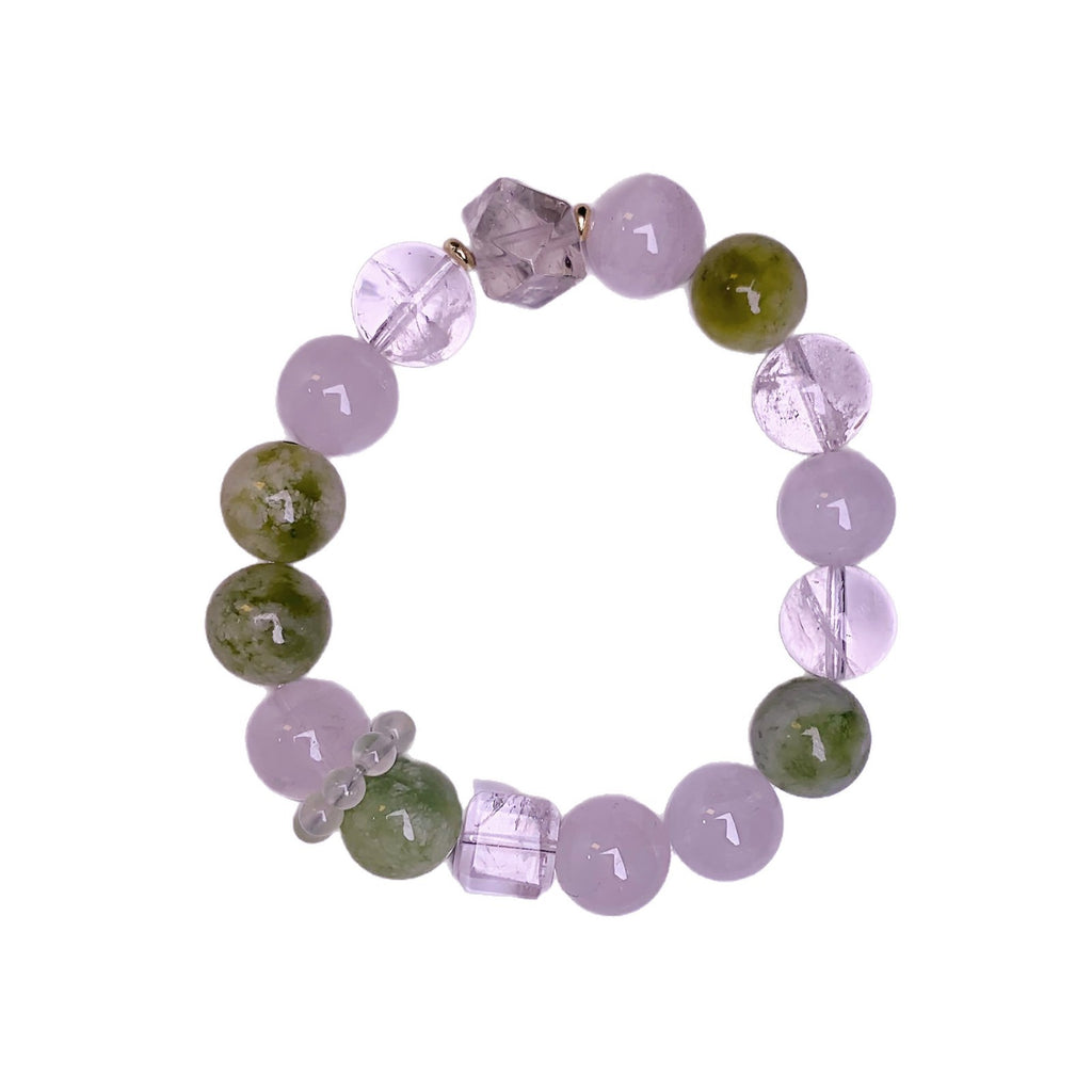 Green Grape Milk Cap White Natural Xiuyan White Crystal Multi-Gem Bracelet for Women Gift Light Luxury Beaded Bracelet Crystal Chain
