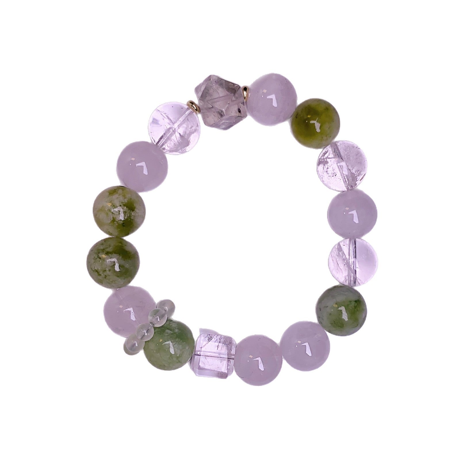 Green Grape Milk Cap White Natural Xiuyan White Crystal Multi-Gem Bracelet for Women Gift Light Luxury Beaded Bracelet Crystal Chain