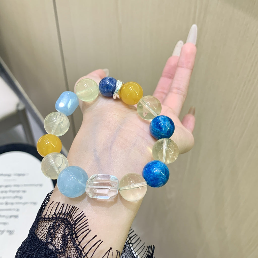 Natural Crystal Bracelet Jewelry Hot-Selling Winter Multi-Gem Bracelet Ornament diy Natural Aquamarine Crystal Bracelet
