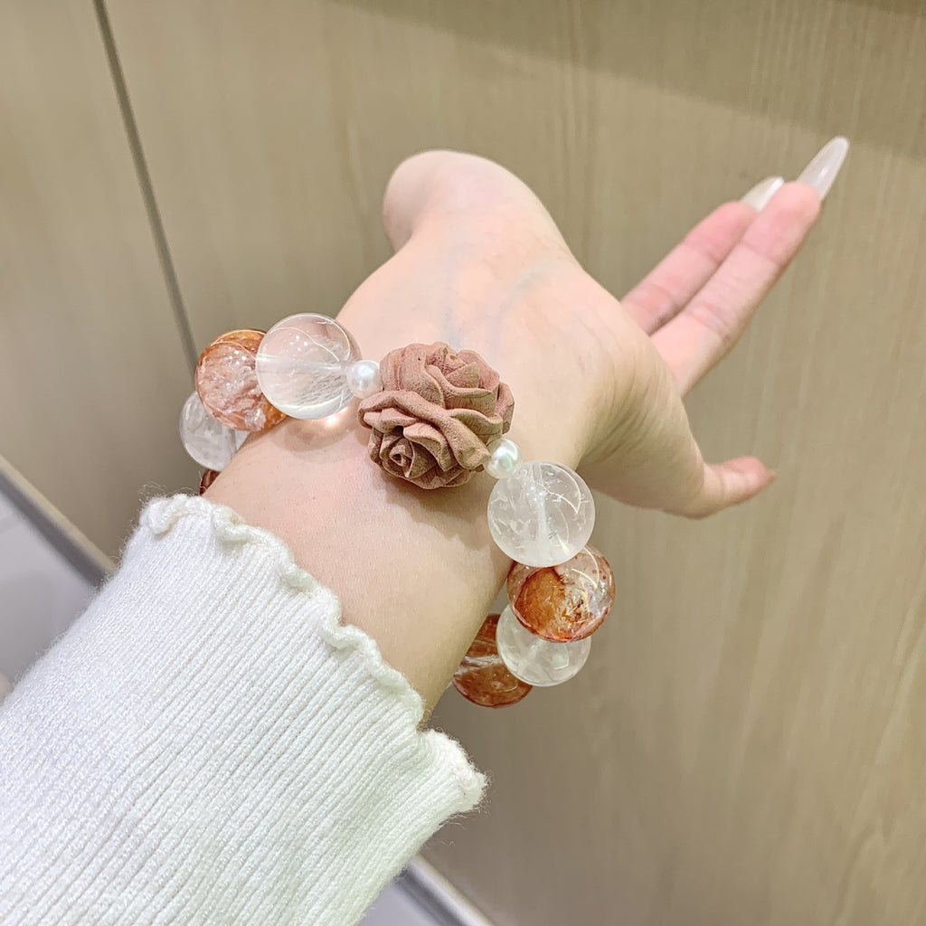 Red Glue Flower Crystal Bracelet diy High-end Bracelet for Women Natural Crystal Bracelet Hot-Selling Jewelry Crystal Bracelet