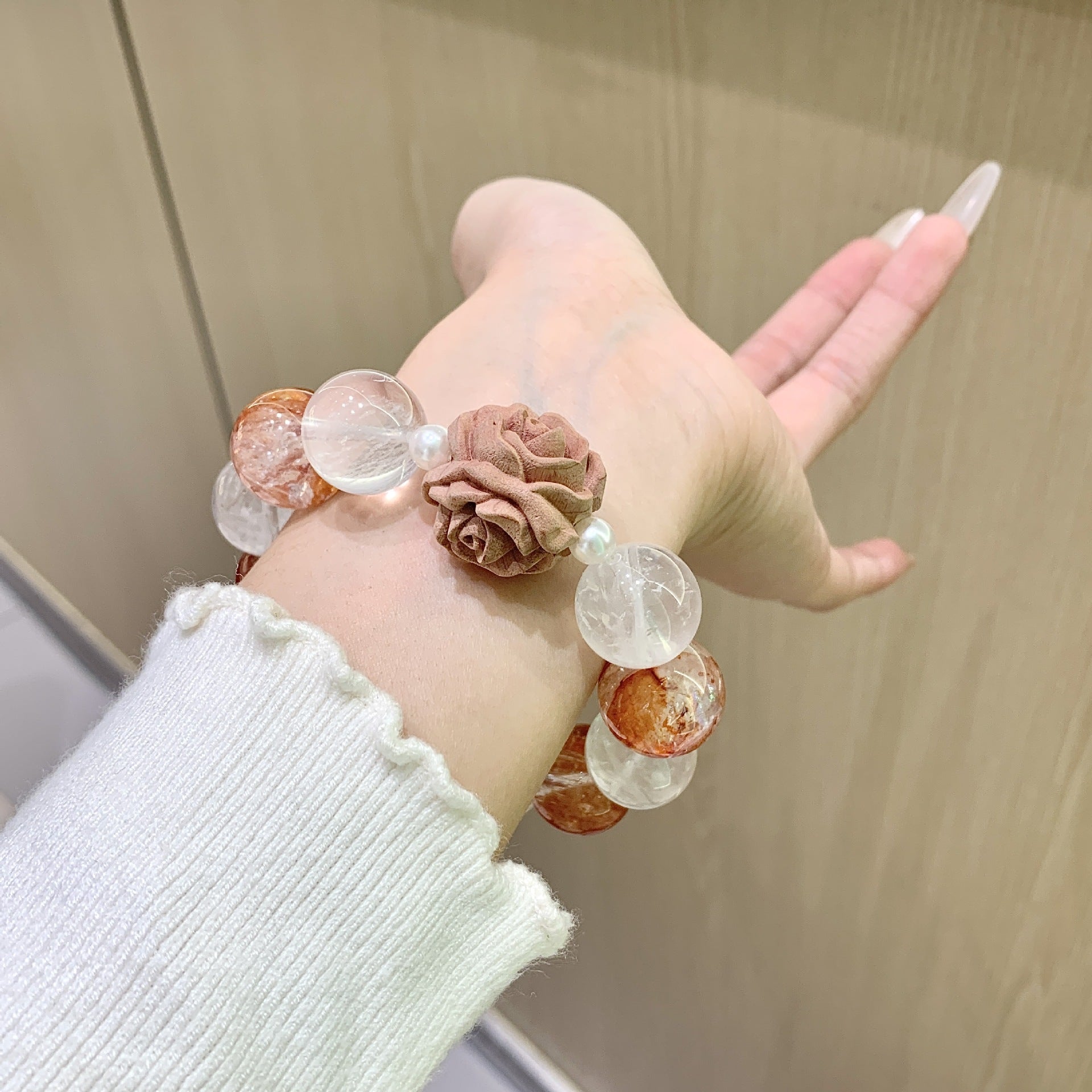 Red Glue Flower Crystal Bracelet diy High-end Bracelet for Women Natural Crystal Bracelet Hot-Selling Jewelry Crystal Bracelet