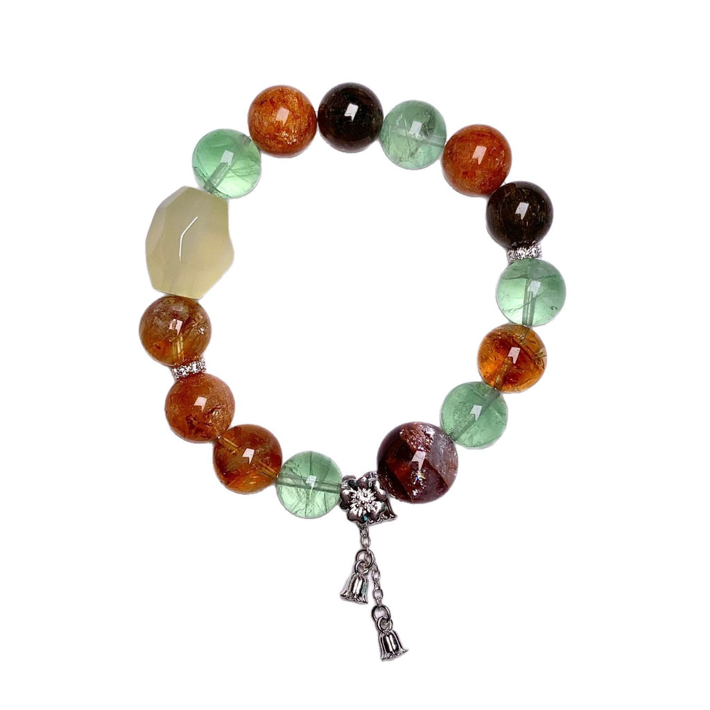 Original Design Natural Exquisite Multi-Gem Crystal Bracelet Dopamine Lemon Crystal Bracelet Yellow Pagoda Crystal Bracelet