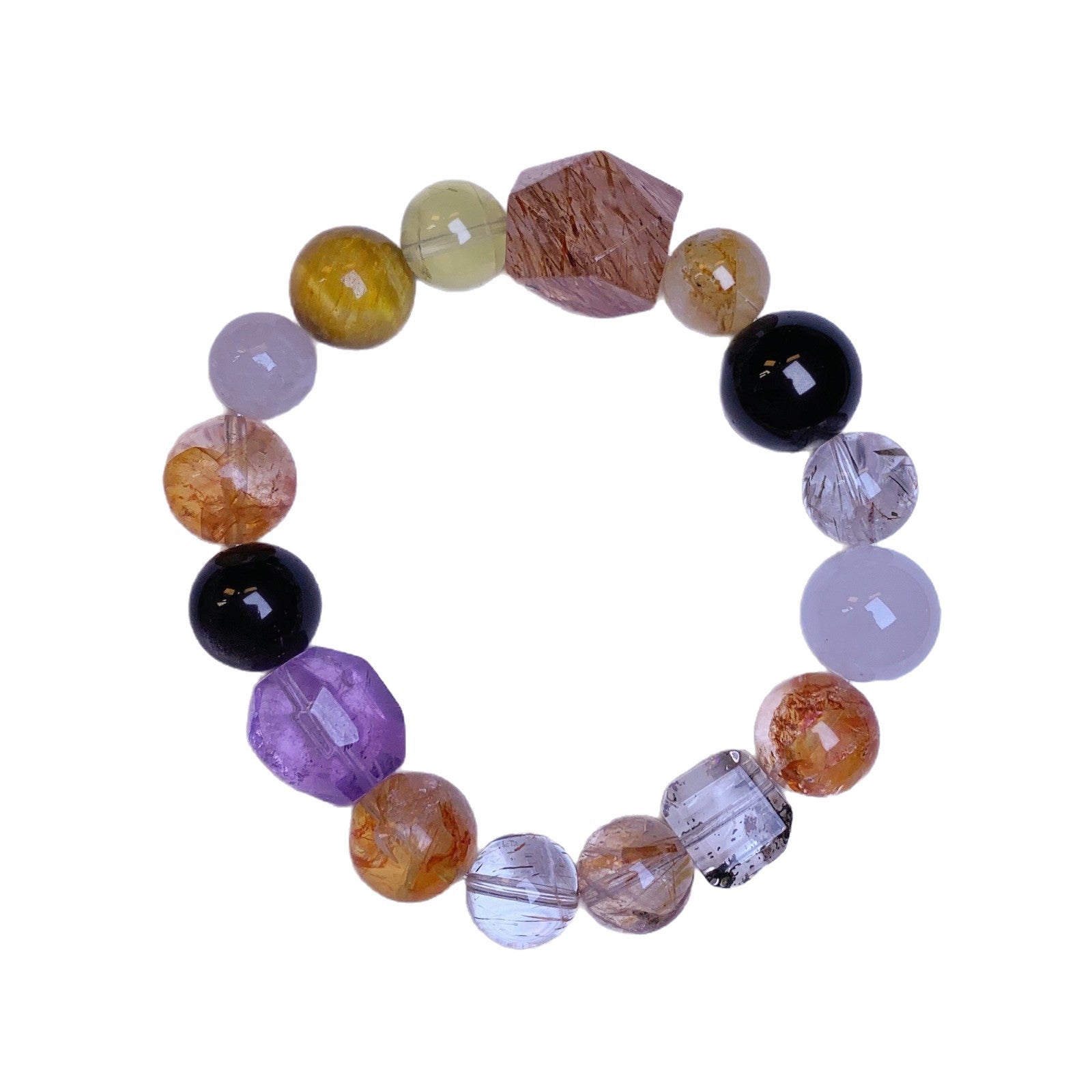 Natural Black Gold Super Seven Lucky Multi-Treasure Bracelet Natural Crystal Popular Bracelet Jewelry Ketang Crystal Jewelry Factory