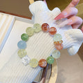 Original Natural Exquisite Multi-Gemstone Crystal Bracelet Dopamine Lemon Crystal Bracelet Niche Light Luxury Design Crystal Beads