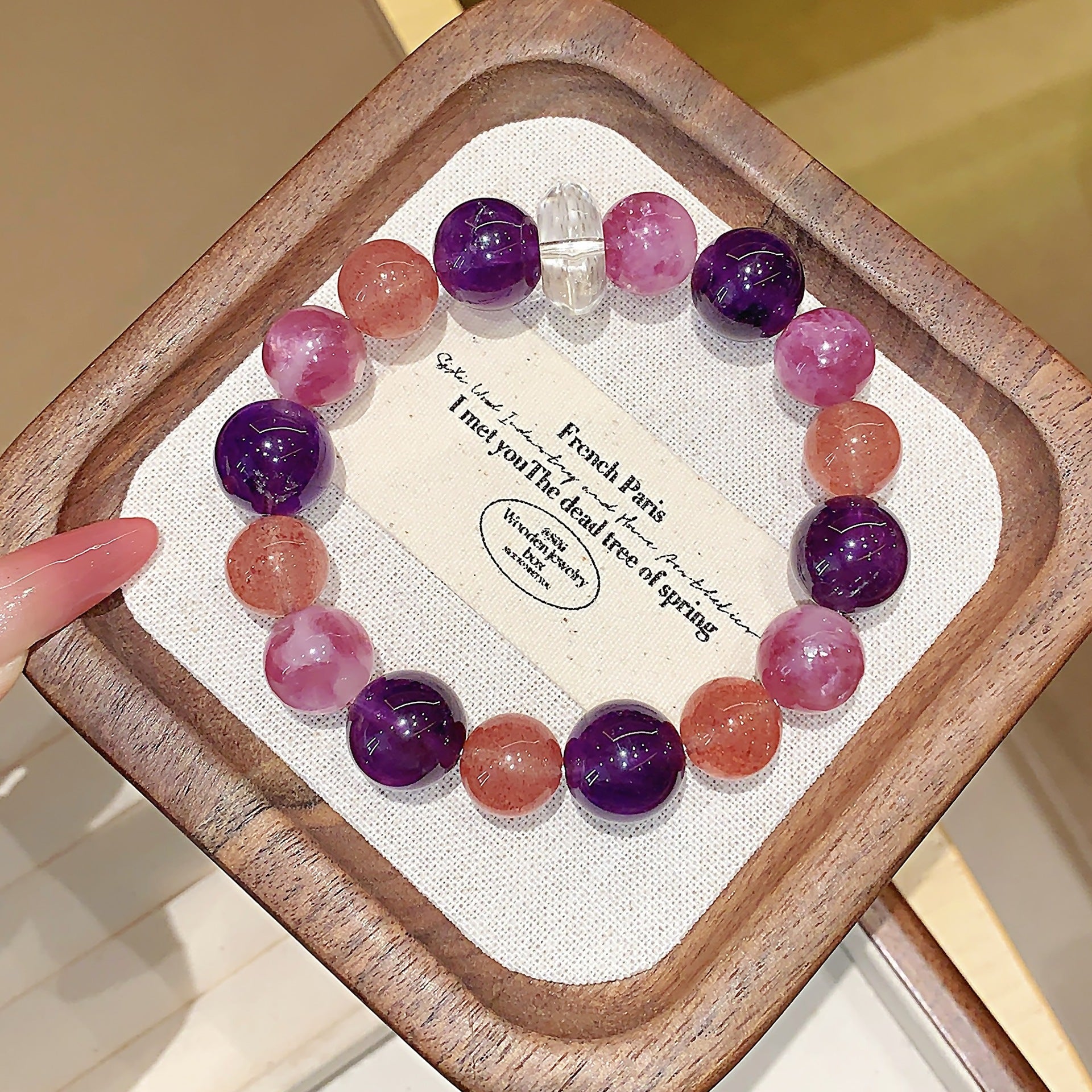 Natural Crystal Bracelet Jewelry Hot-selling Jewelry Natural Crystal Bracelet diy Artificial Bracelet Strawberry Crystal Bracelet