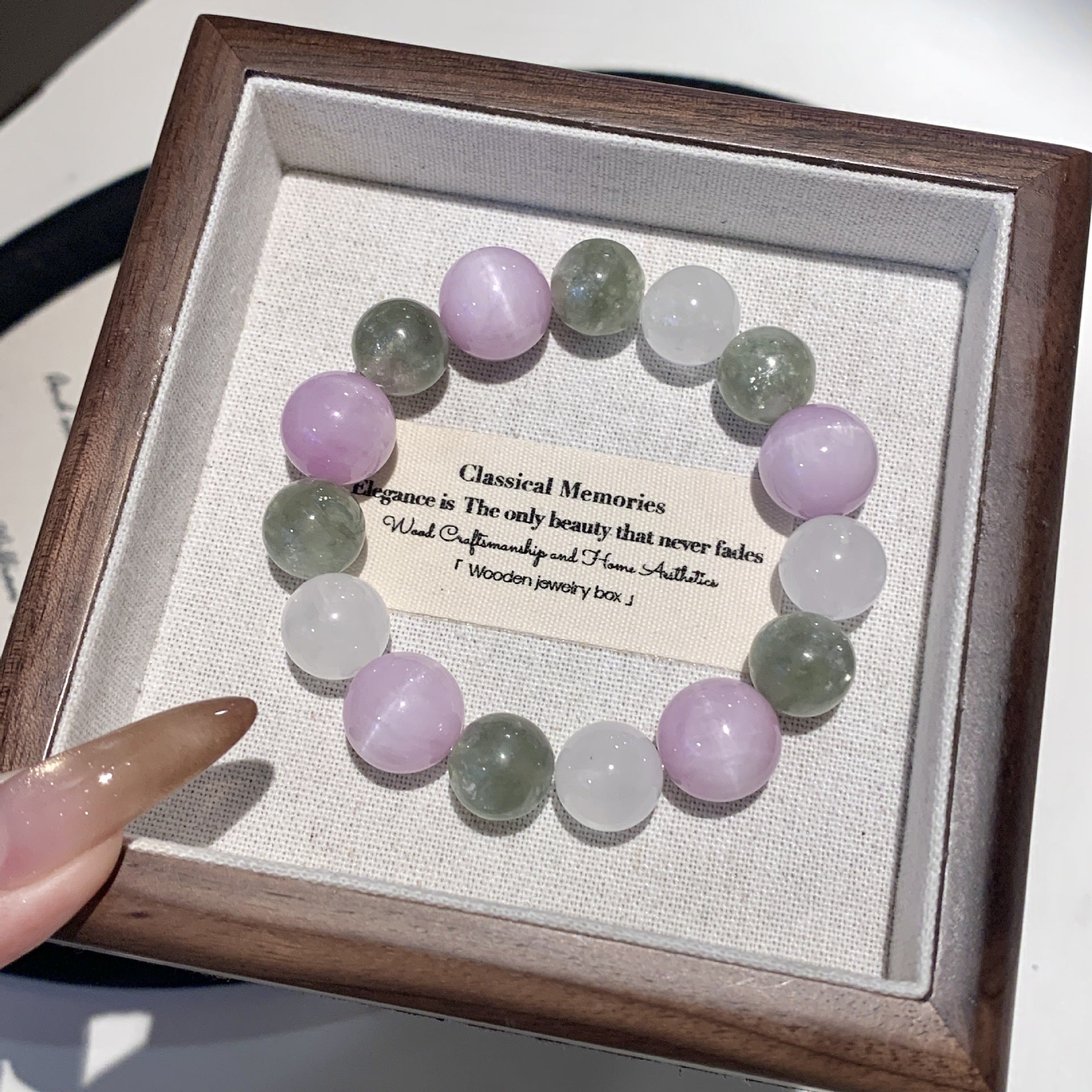 Natural Kunzite Versatile Bracelet Niche Design Crystal Bracelet Jewelry String Purple Spodumene Natural Crystal Bracelet