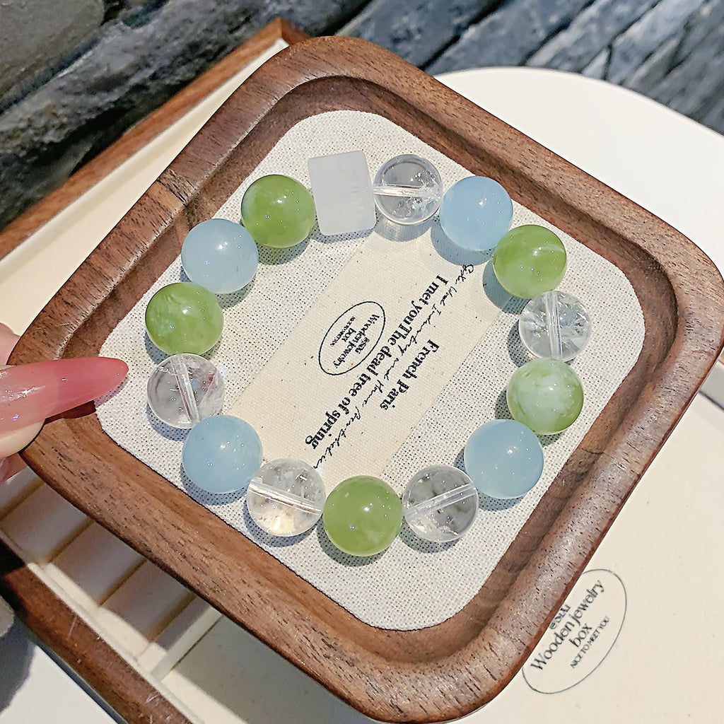 Natural Aquamarine Single Loop Bracelet Fashion Bracelet Original Design for Women Ketang Wholesale Jewelry Crystal Bracelets