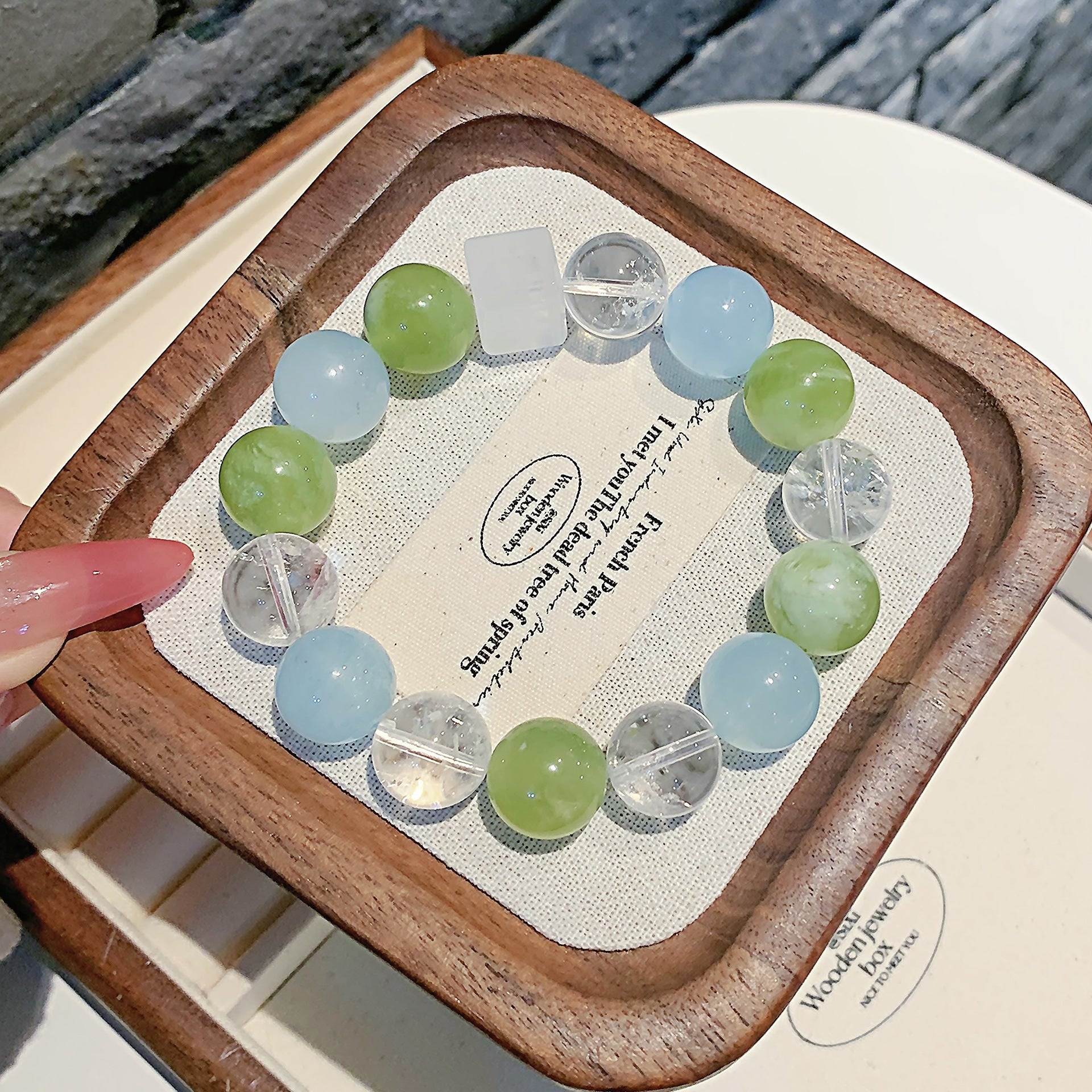 Natural Aquamarine Single Loop Bracelet Fashion Bracelet Original Design for Women Ketang Wholesale Jewelry Crystal Bracelets