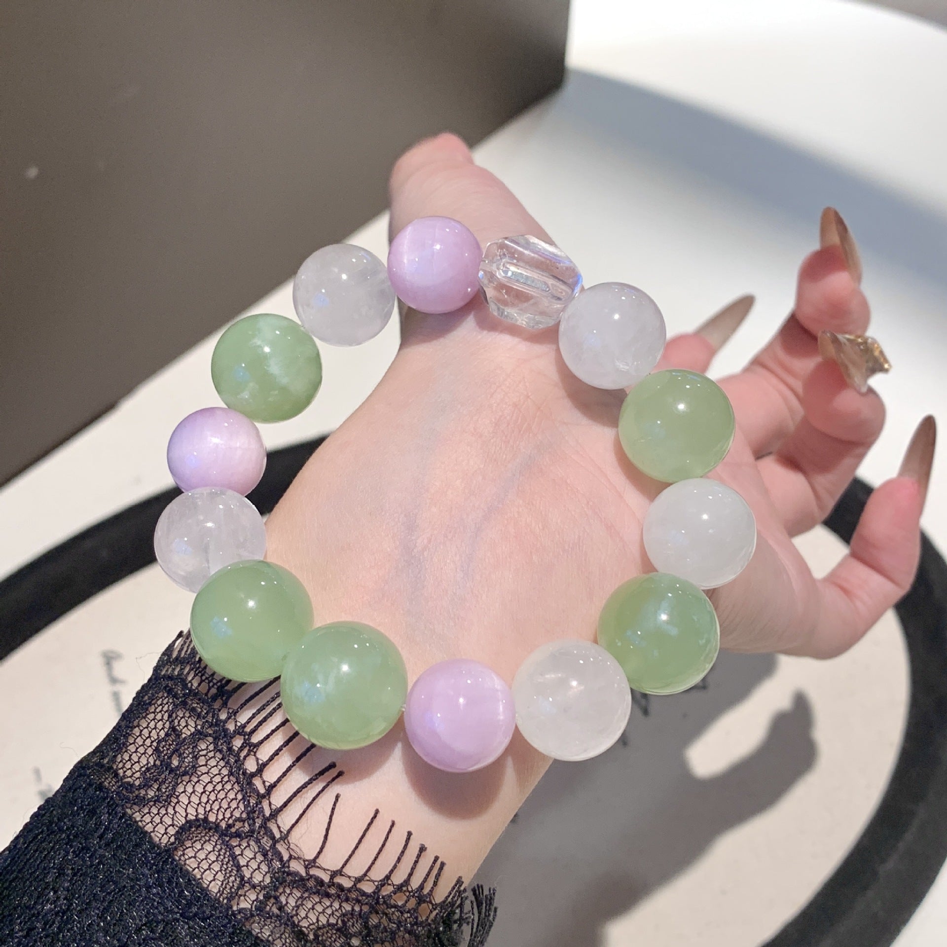 【Amethyst Xiuyan Purple Jade White Phantom】Natural Crystal Design Bracelet diy Natural Crystal Bracelet