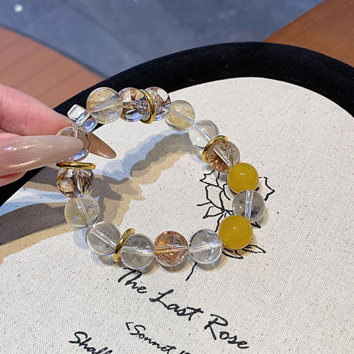 Gold Foil Explosion Series Crystal Hand Jewelry String Fashionable High-End Bracelet Jewelry Original Design Crystal Bracelet